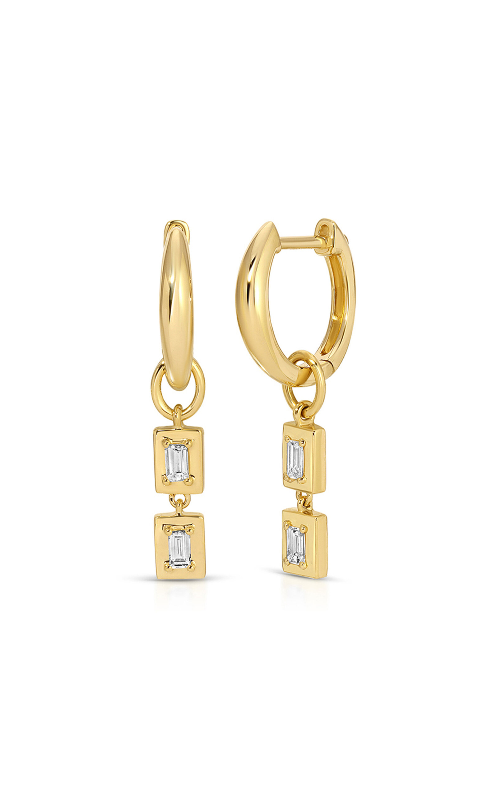 Ef Collection 14k Yellow Gold Diamond Earring In Gold