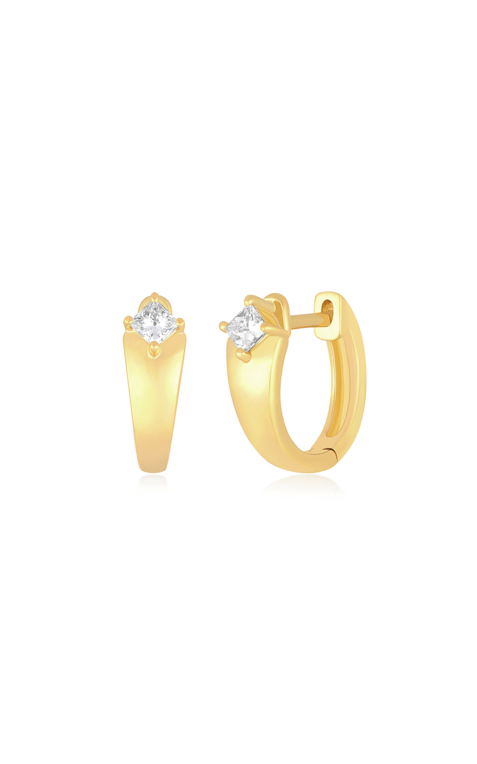 Ef Collection 14k Yellow Gold Diamond Earrings In Gold