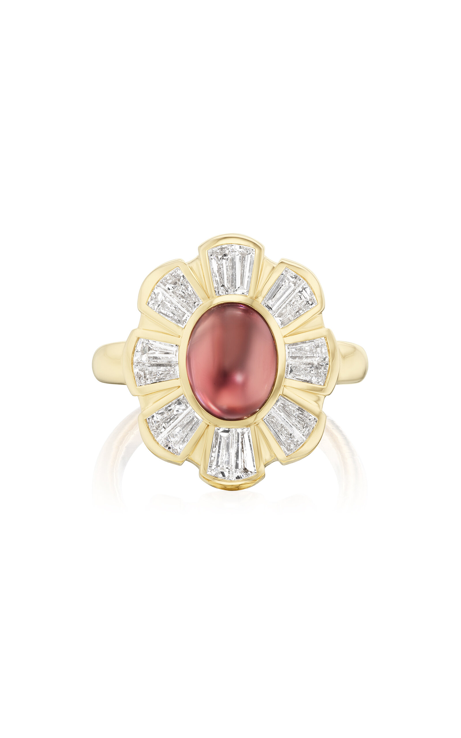 Sorellina Peace Flower 18k Yellow Gold Diamond Ring In Gold