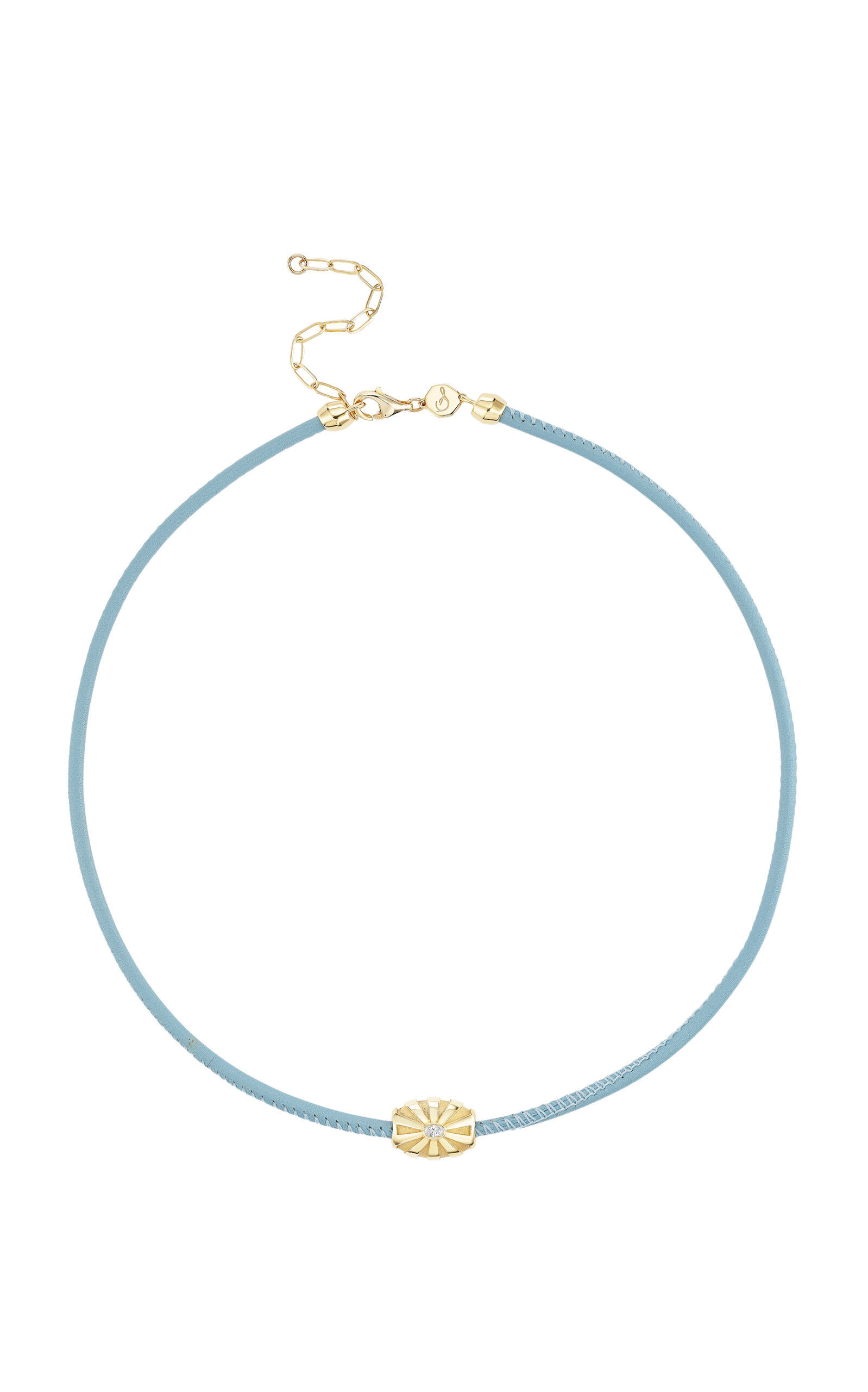 Sorellina Electric Dreams Cord 18k Yellow Gold Diamond Necklaces In Blue