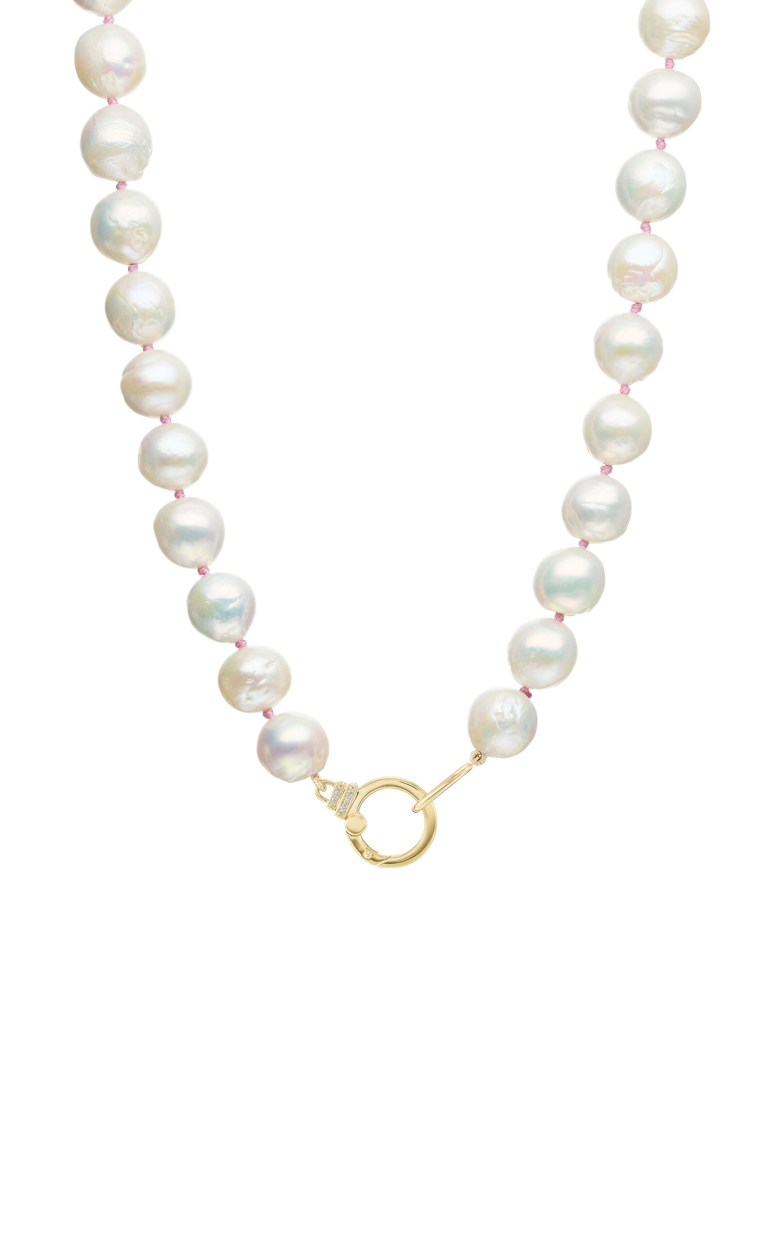 Sorellina Marea 18k Yellow Gold Diamond Pearl Earrings In White