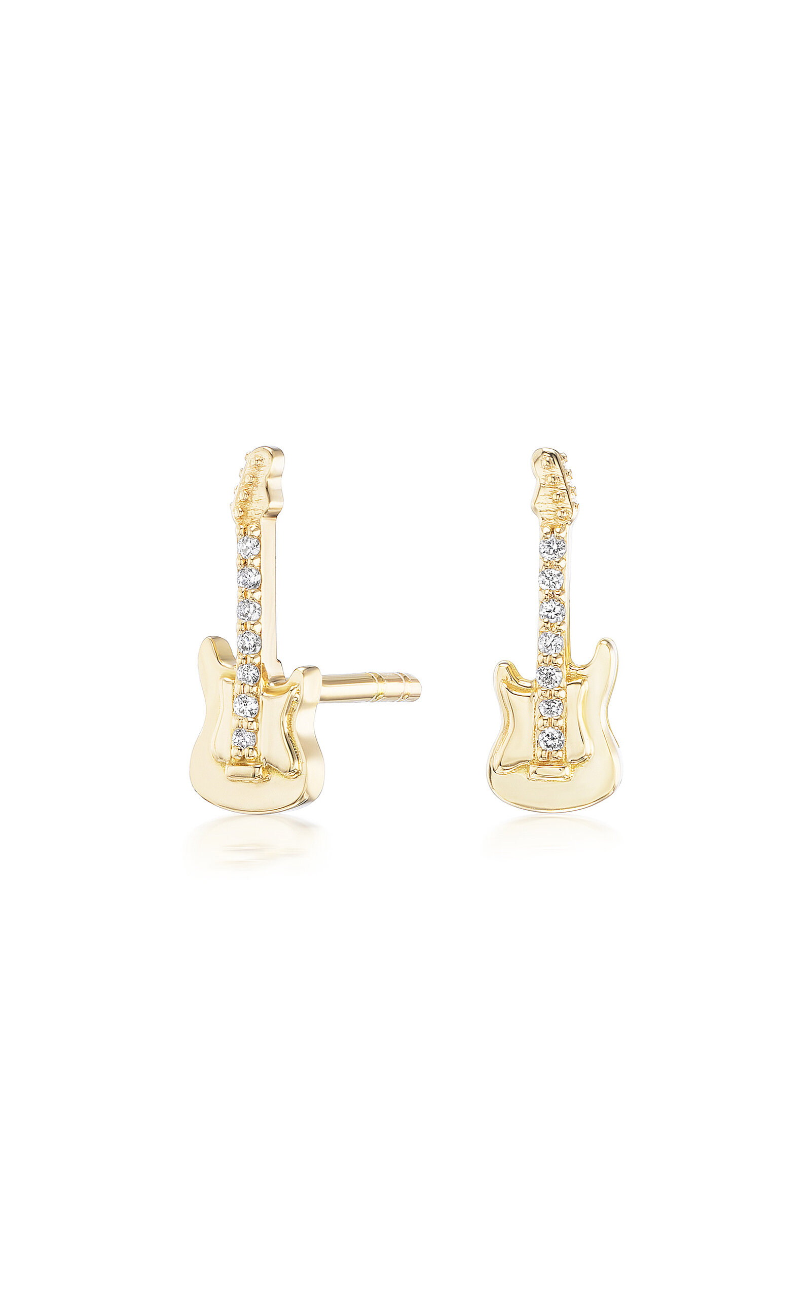 Sorellina Guitar 18k Yellow Gold Diamond Earrings In Gold