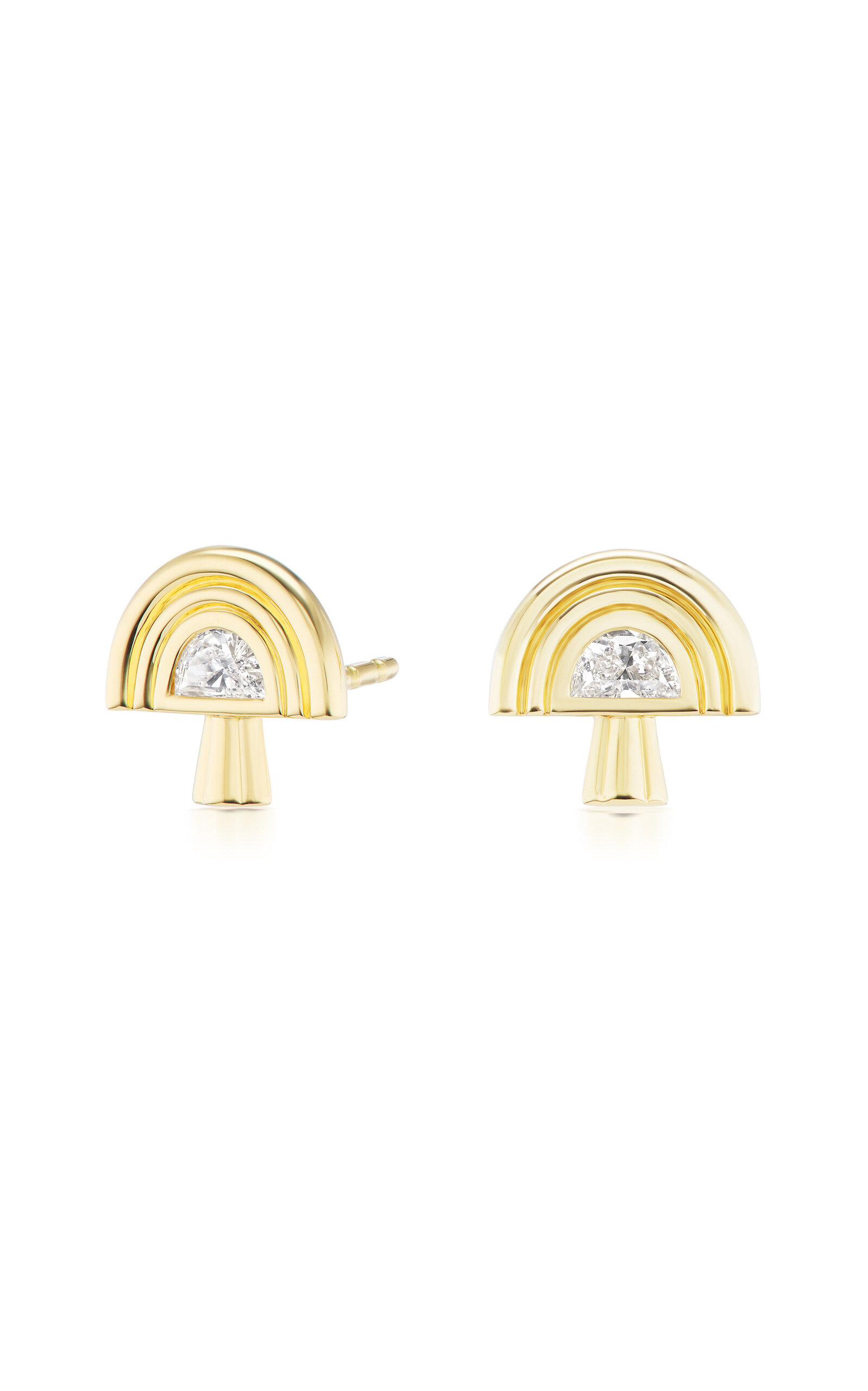 Sorellina Mushroom 18k Yellow Gold Diamond Earrings In Gold