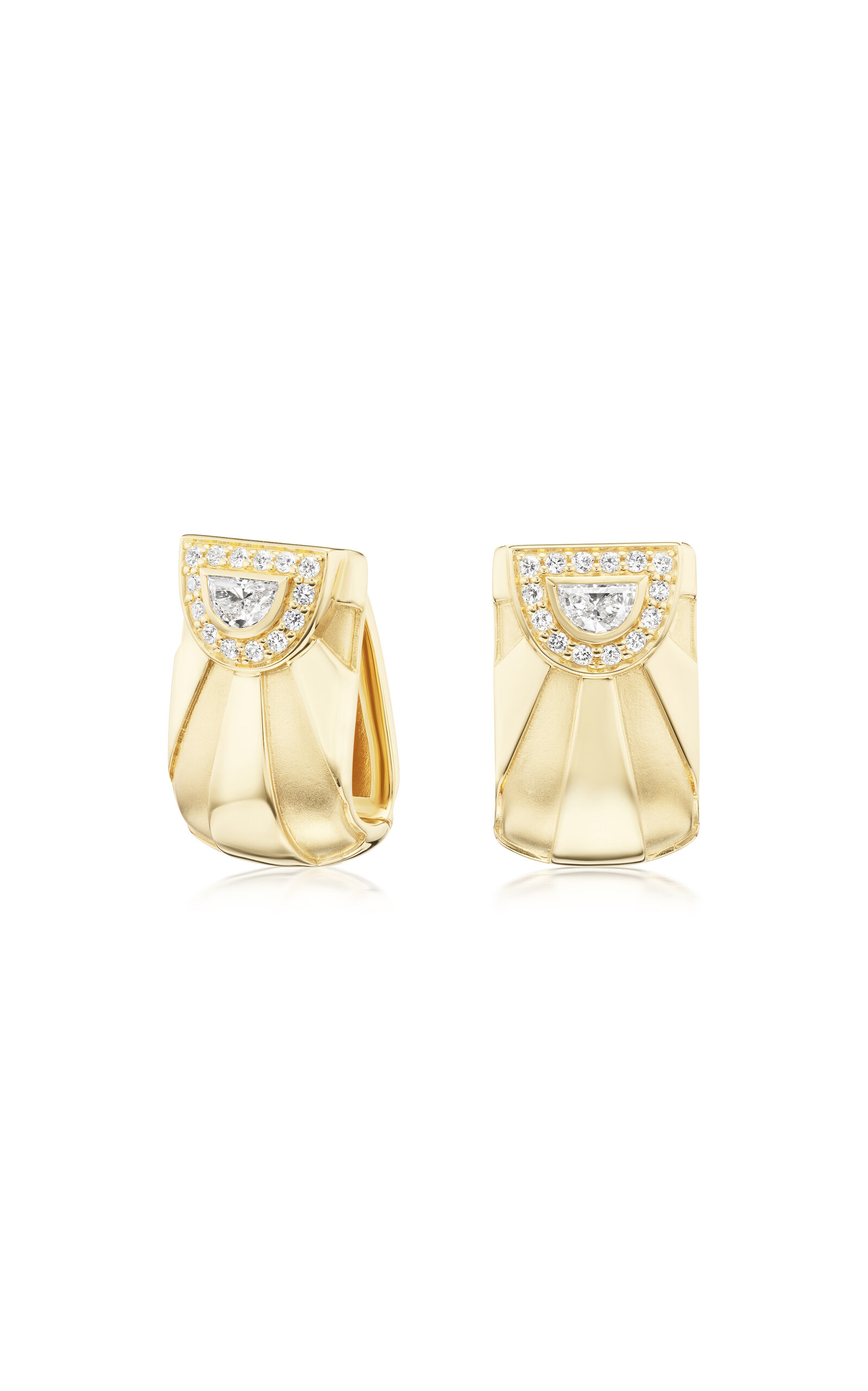 Sorellina Electric Moonbeam 18k Yellow Gold Diamond Earrings In Gold