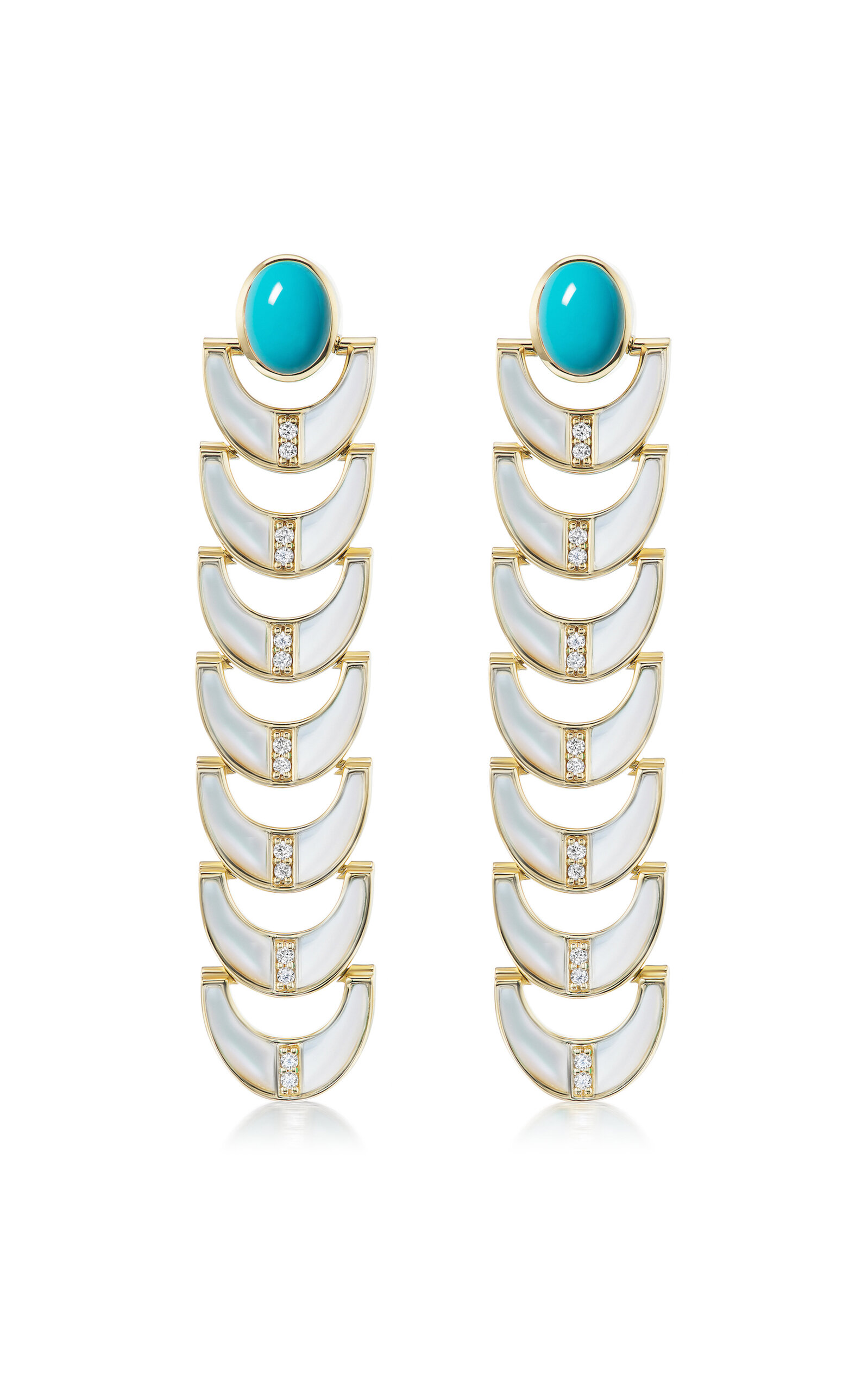 Sorellina Capri Inlay 18k Yellow Gold Multi-stone Earrings In Metallic