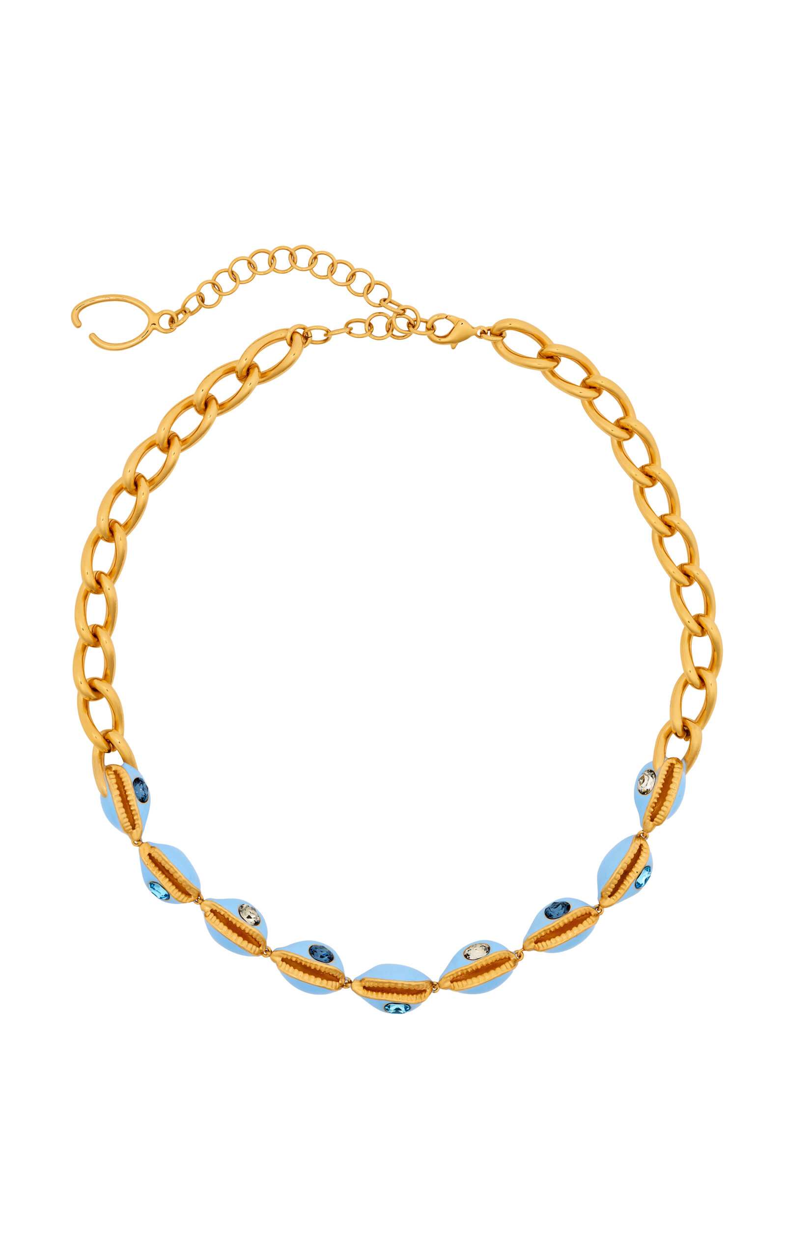 Oscar De La Renta Cowrie Shell Collar Necklace In Gold