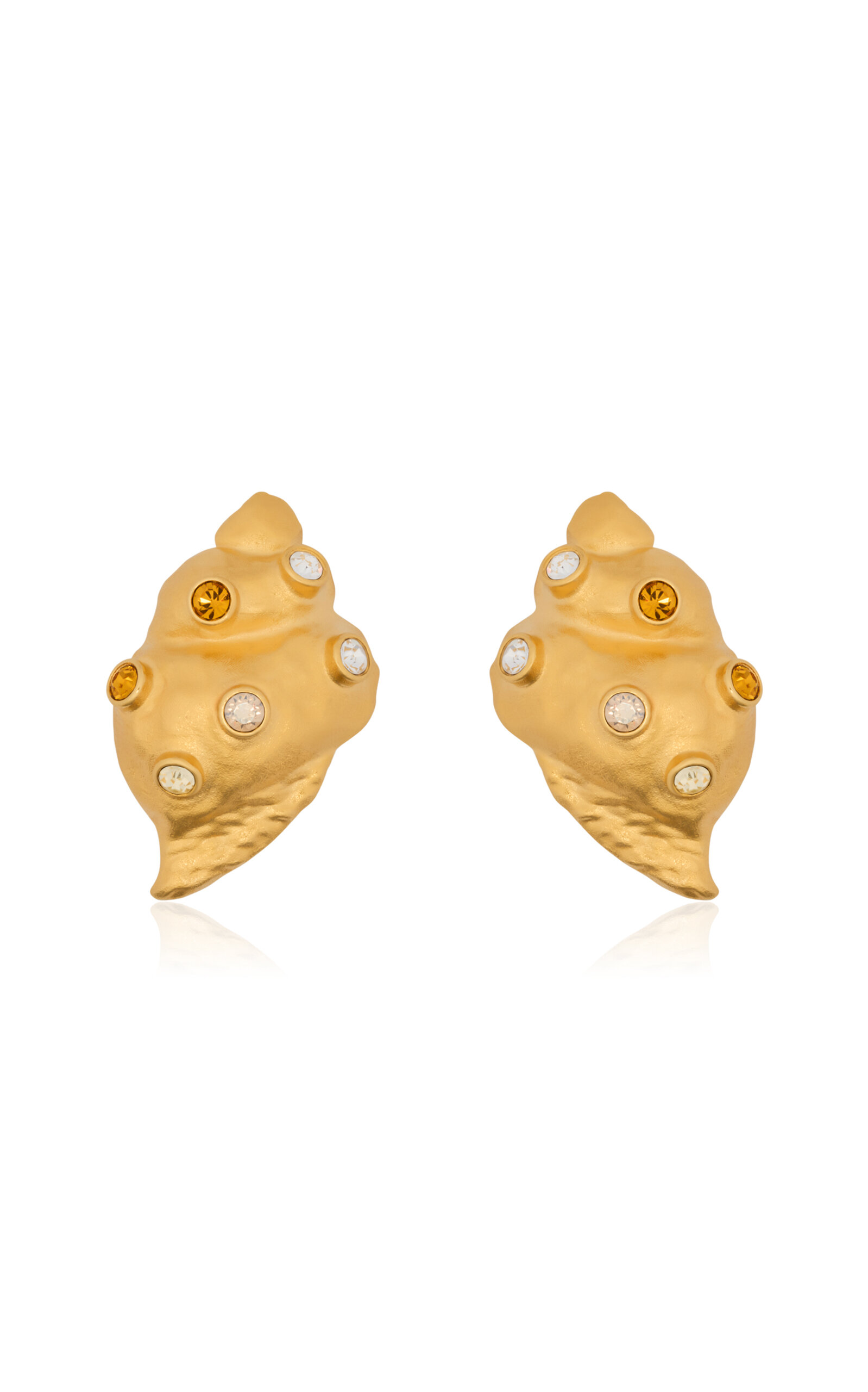 Oscar De La Renta Seashell Stud Earrings In Gold