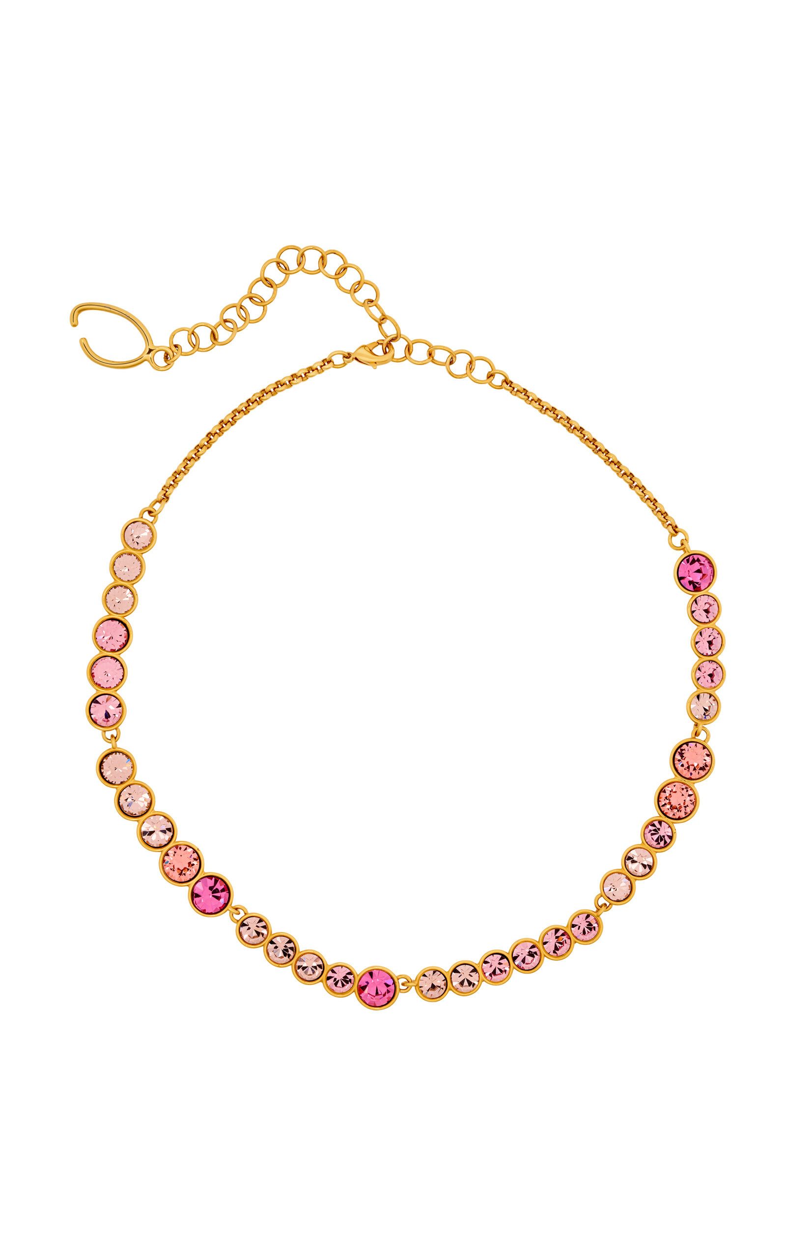 Oscar de la Renta Cascade Rhinestone Necklace - Pink - OS - Only At Moda Operandi