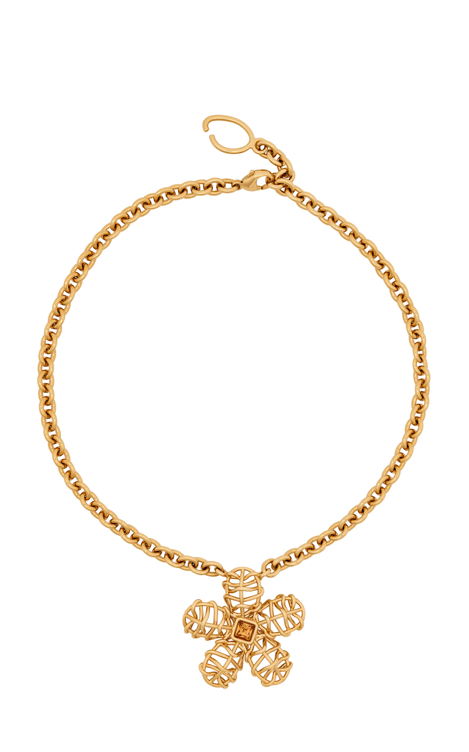 Oscar de la Renta Ratan Flower Pendant Necklace - Gold - OS - Only At Moda Operandi
