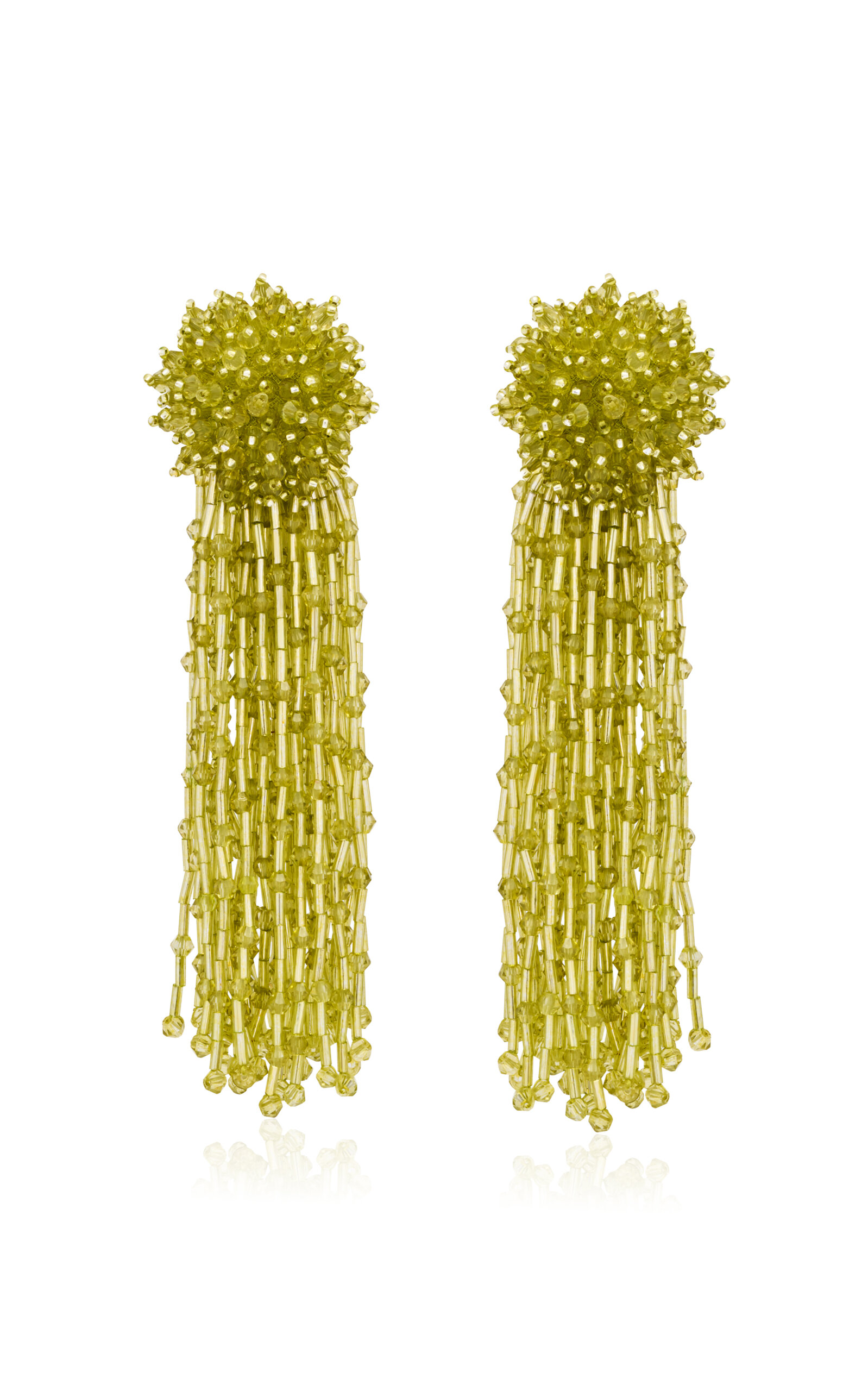 Oscar De La Renta Tassel Drop Earrings In Green