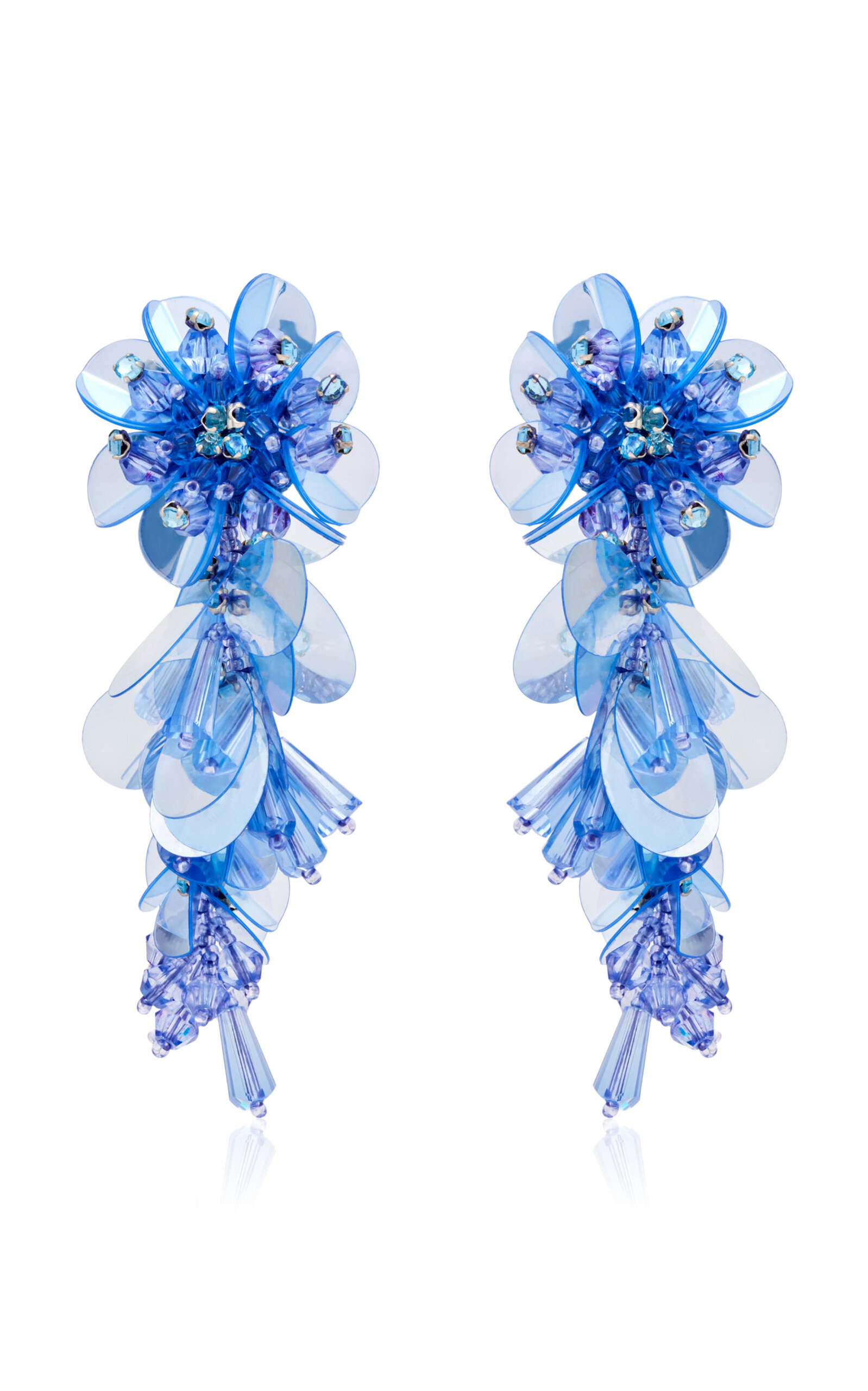 Oscar De La Renta Bouquet Tassel Drop Earrings In Blue