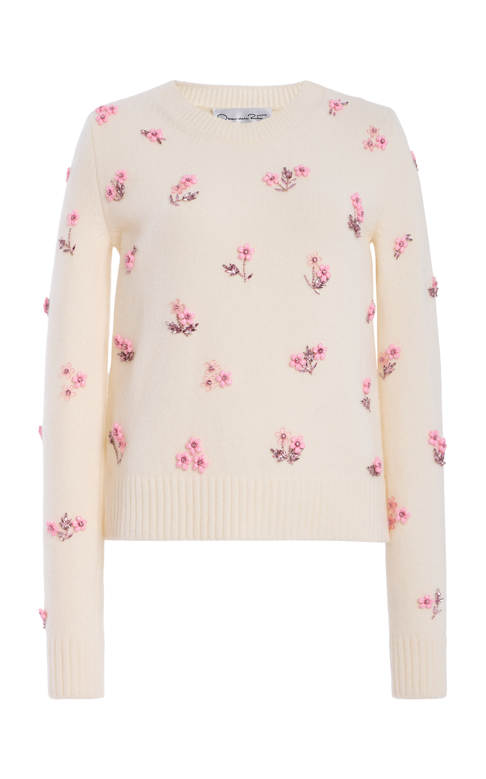 Oscar De La Renta Sequined Wool Sweater In Multi