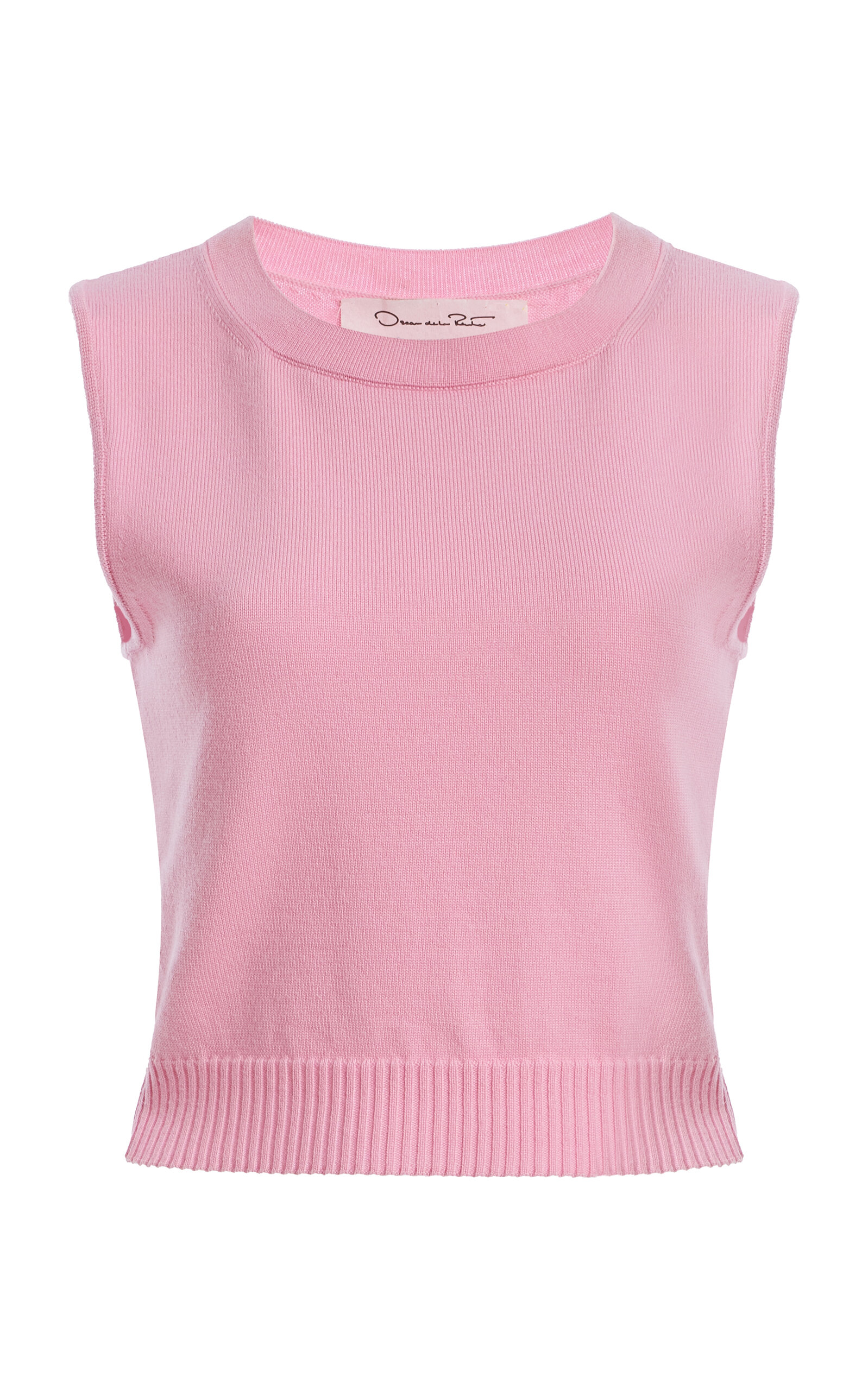 Oscar De La Renta Knit Virgin-wool Top In Pink