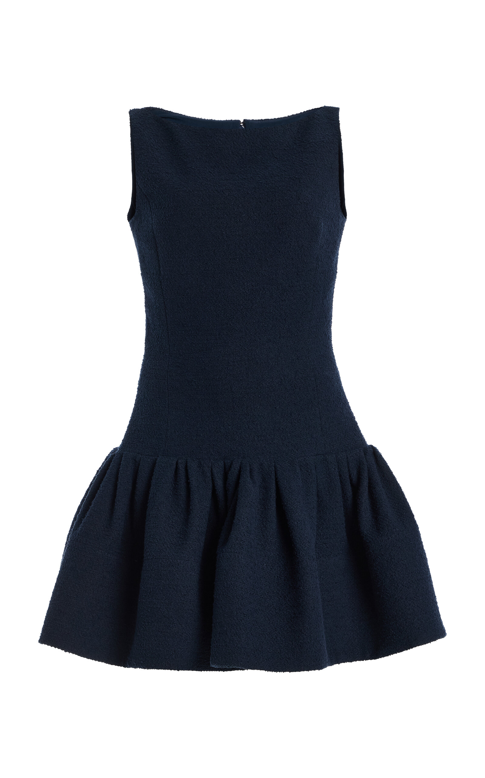 Oscar De La Renta Bubble-hem Tweed Mini Dress In Blue