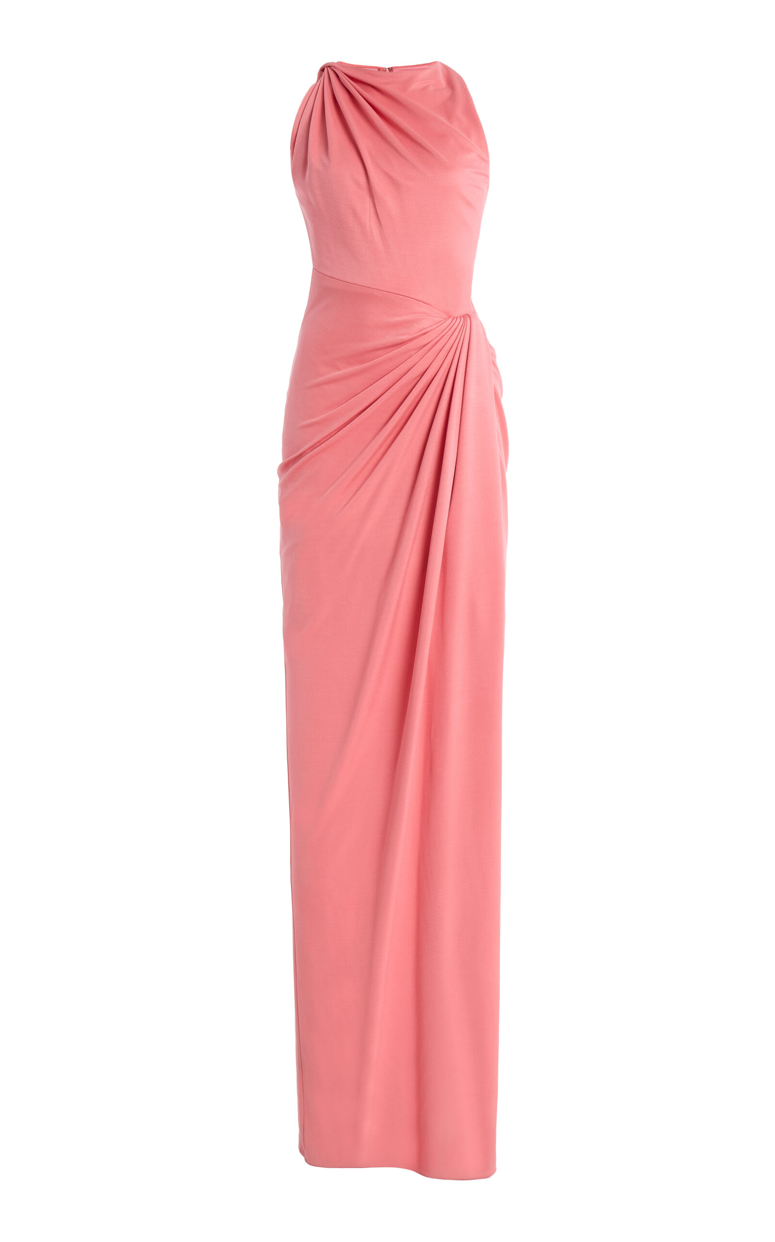 Oscar De La Renta Draped Gown In Pink