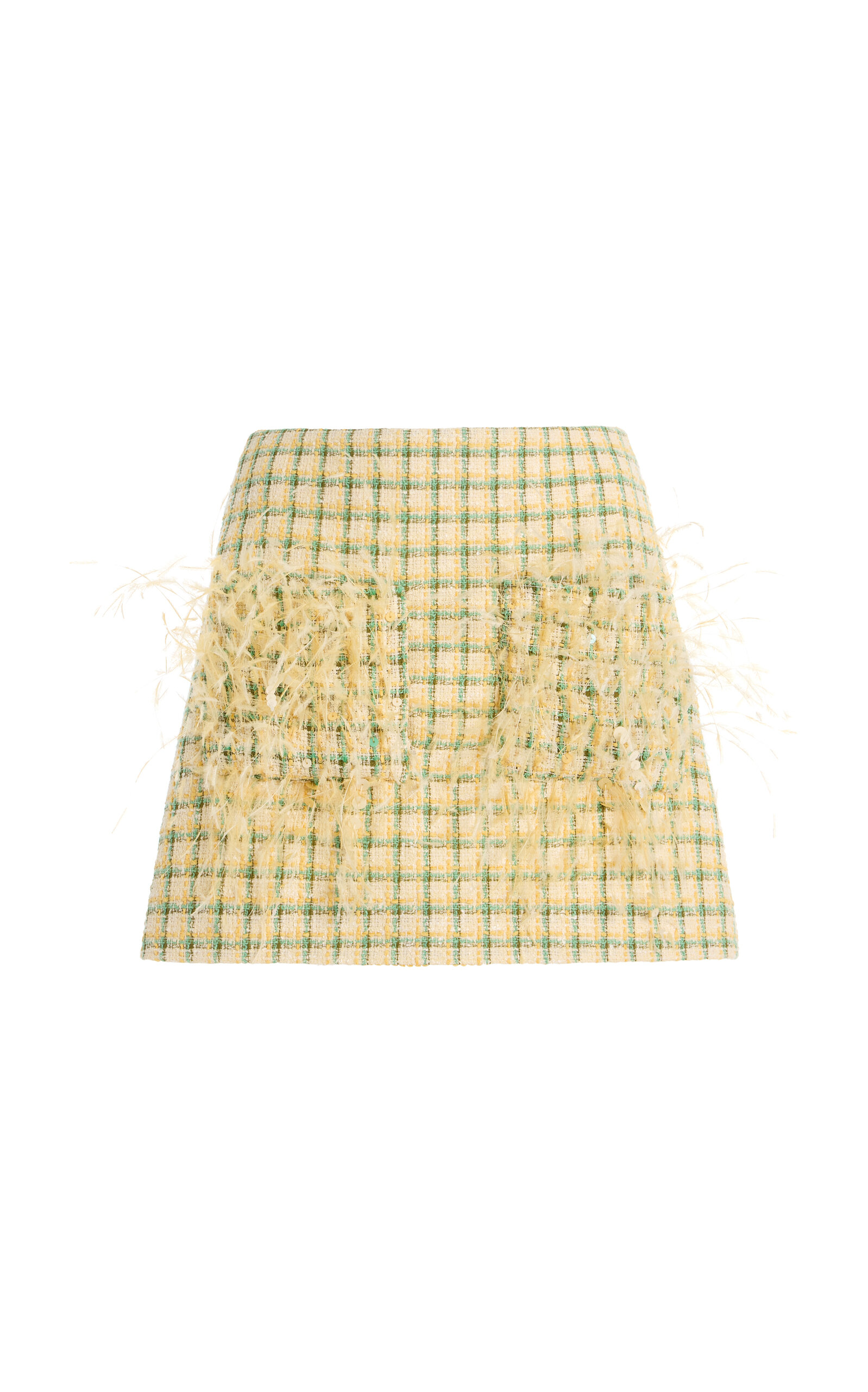 Oscar De La Renta Fringed-pocket Tweed Mini Skirt In Multi