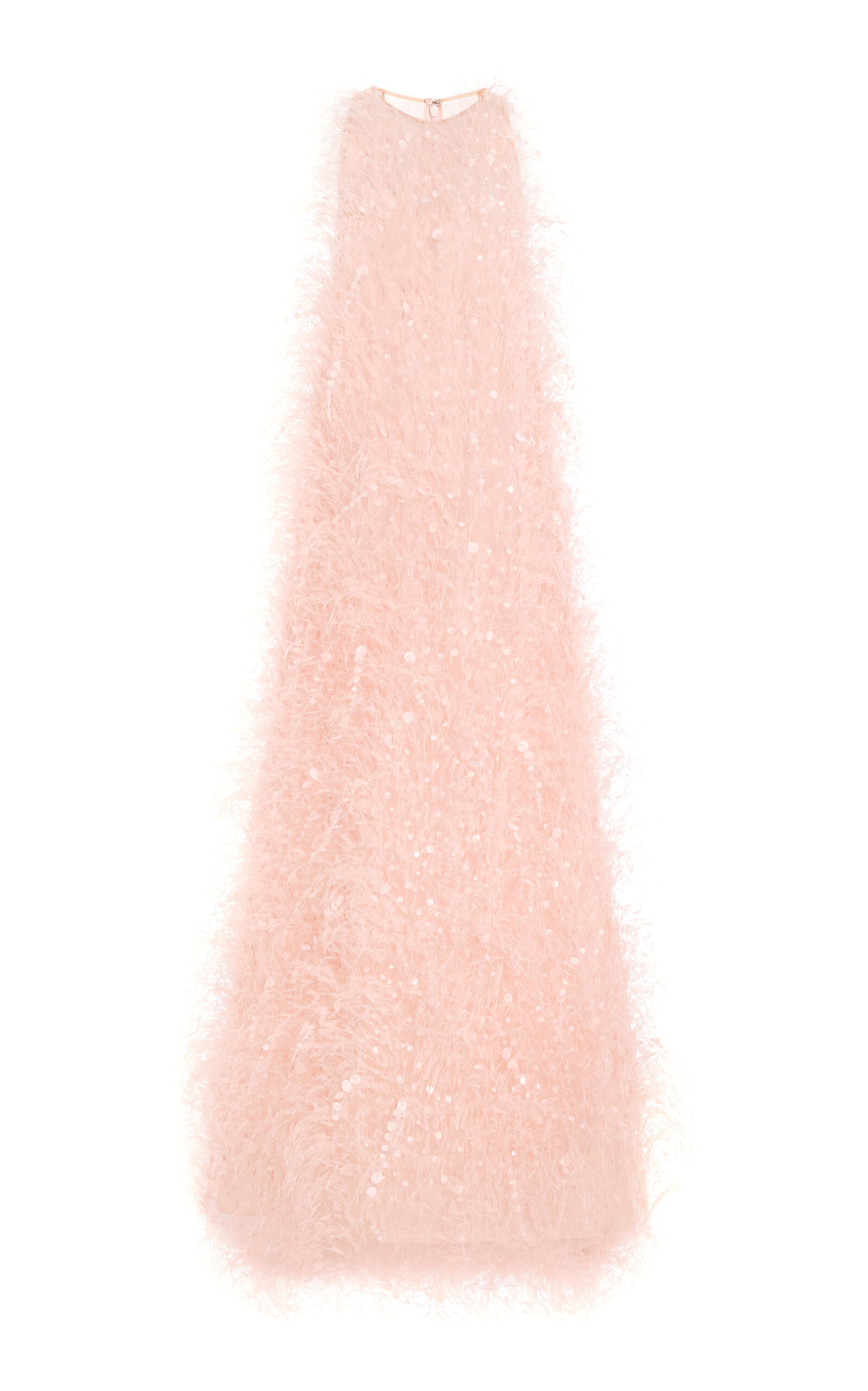 Oscar De La Renta Textured Point D'esprit Caftan In Pink