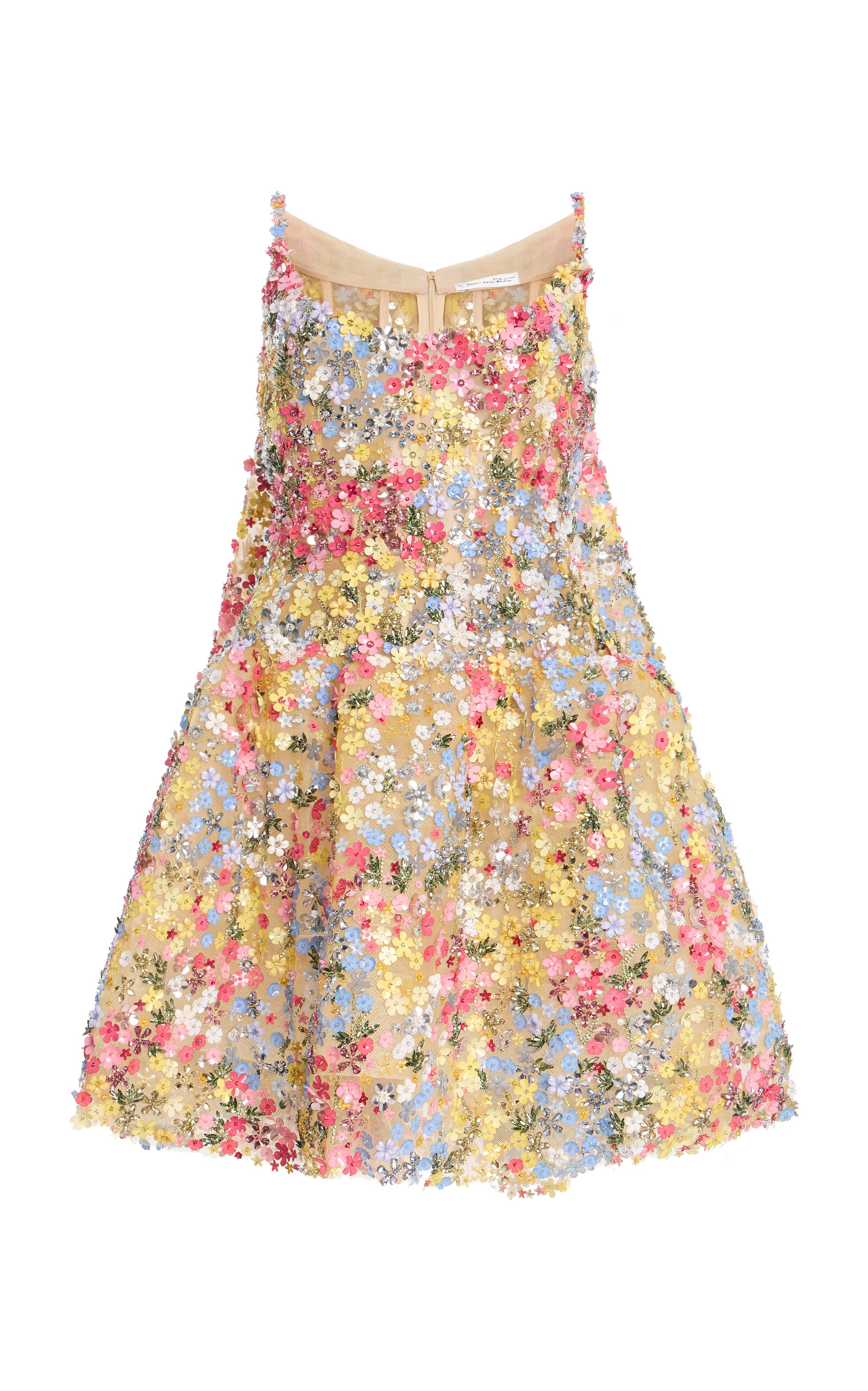 Oscar de la Renta Hoya Flowers Sleeveless Cocktail Mini Dress - Multi