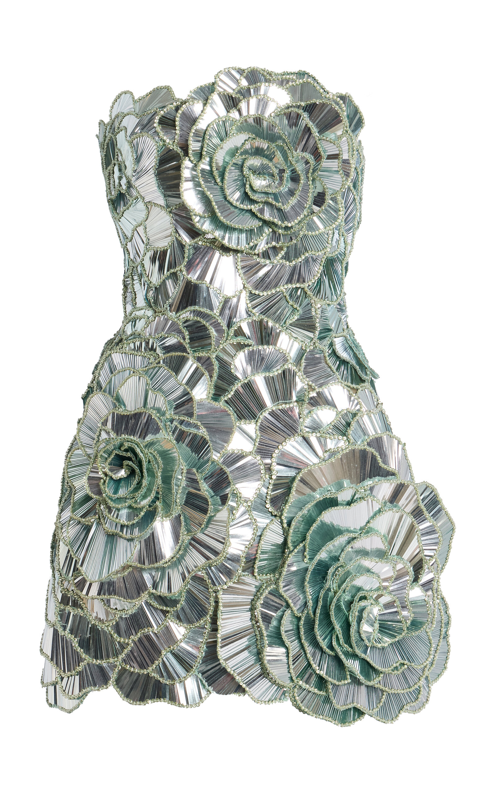 Oscar de la Renta Sequined Geometric Floral Mini Dress - Women's Clothing