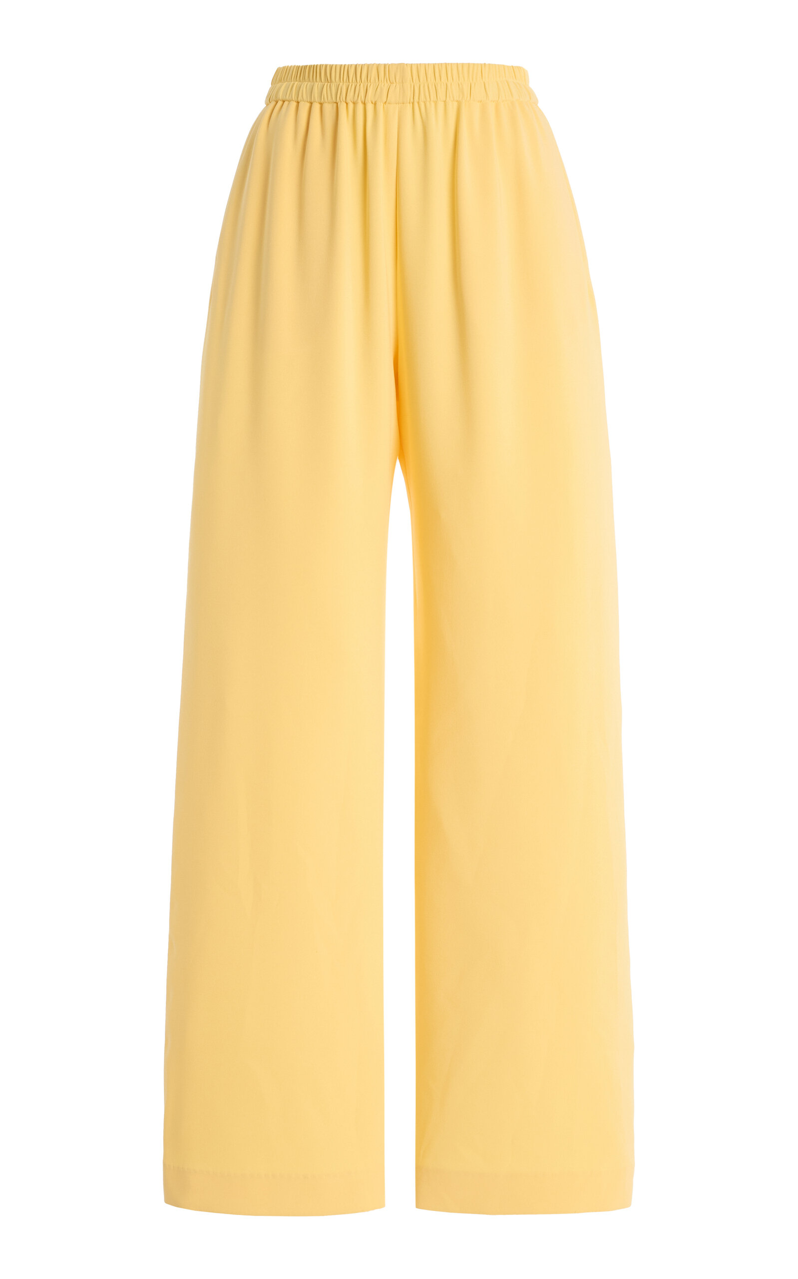 Oscar De La Renta Tie-waist Silk-georgette Wide-leg Pants In Yellow