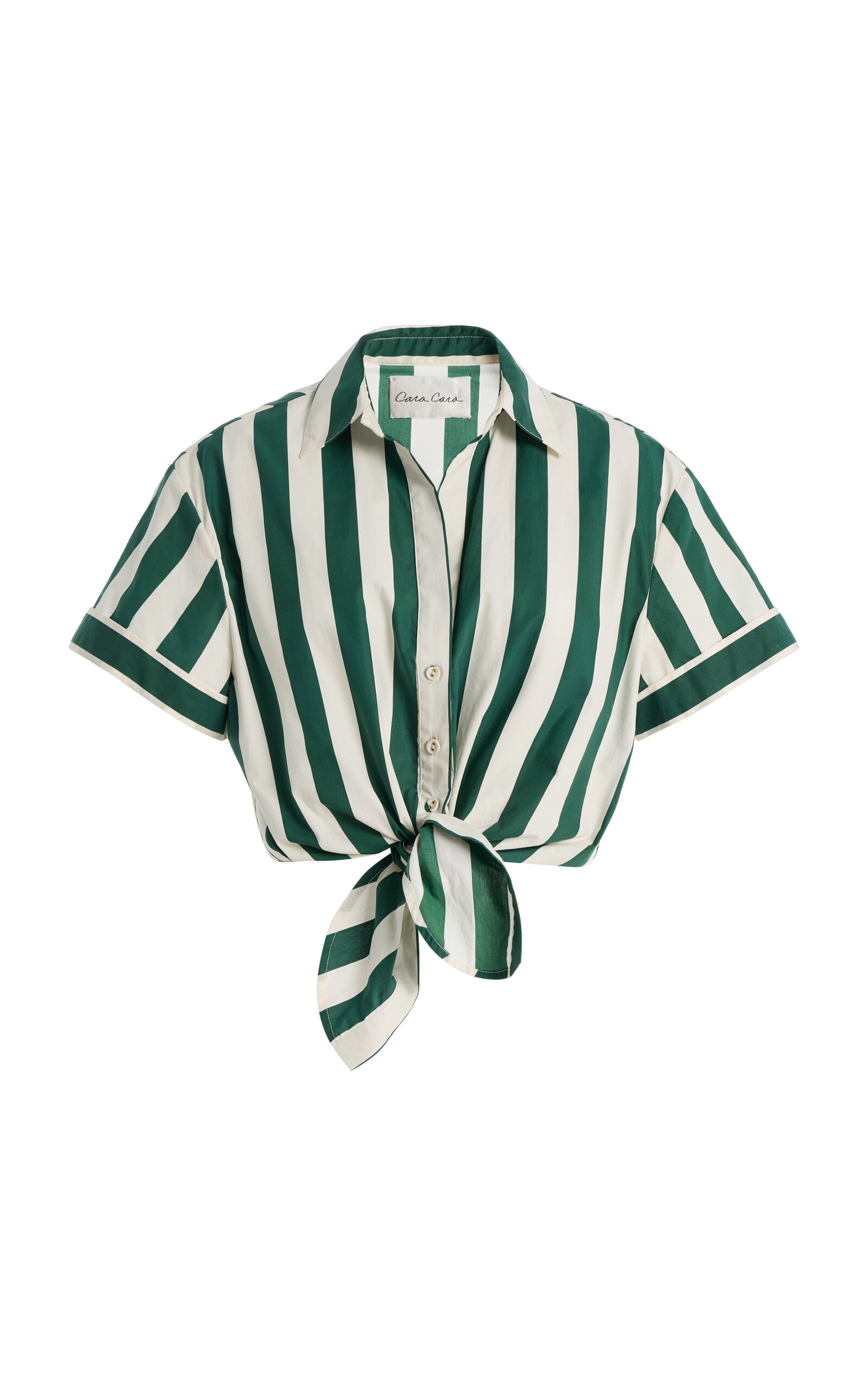 Cara Cara Asbury Striped Cotton Cropped Shirt