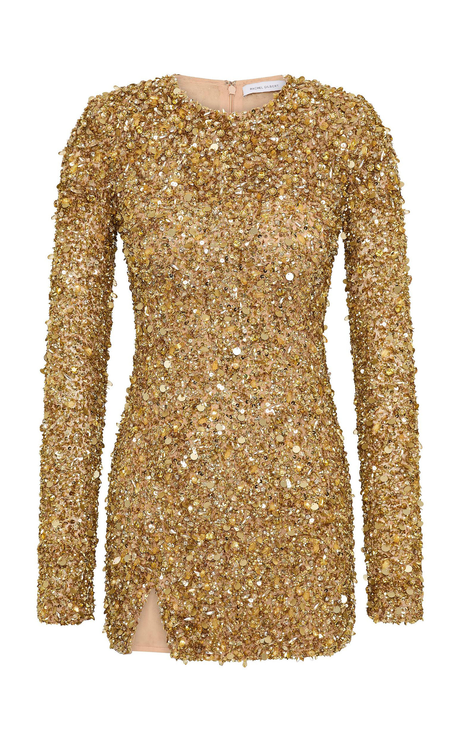 Rachel Gilbert Phillipe Sequined Tulle Mini Dress In Gold