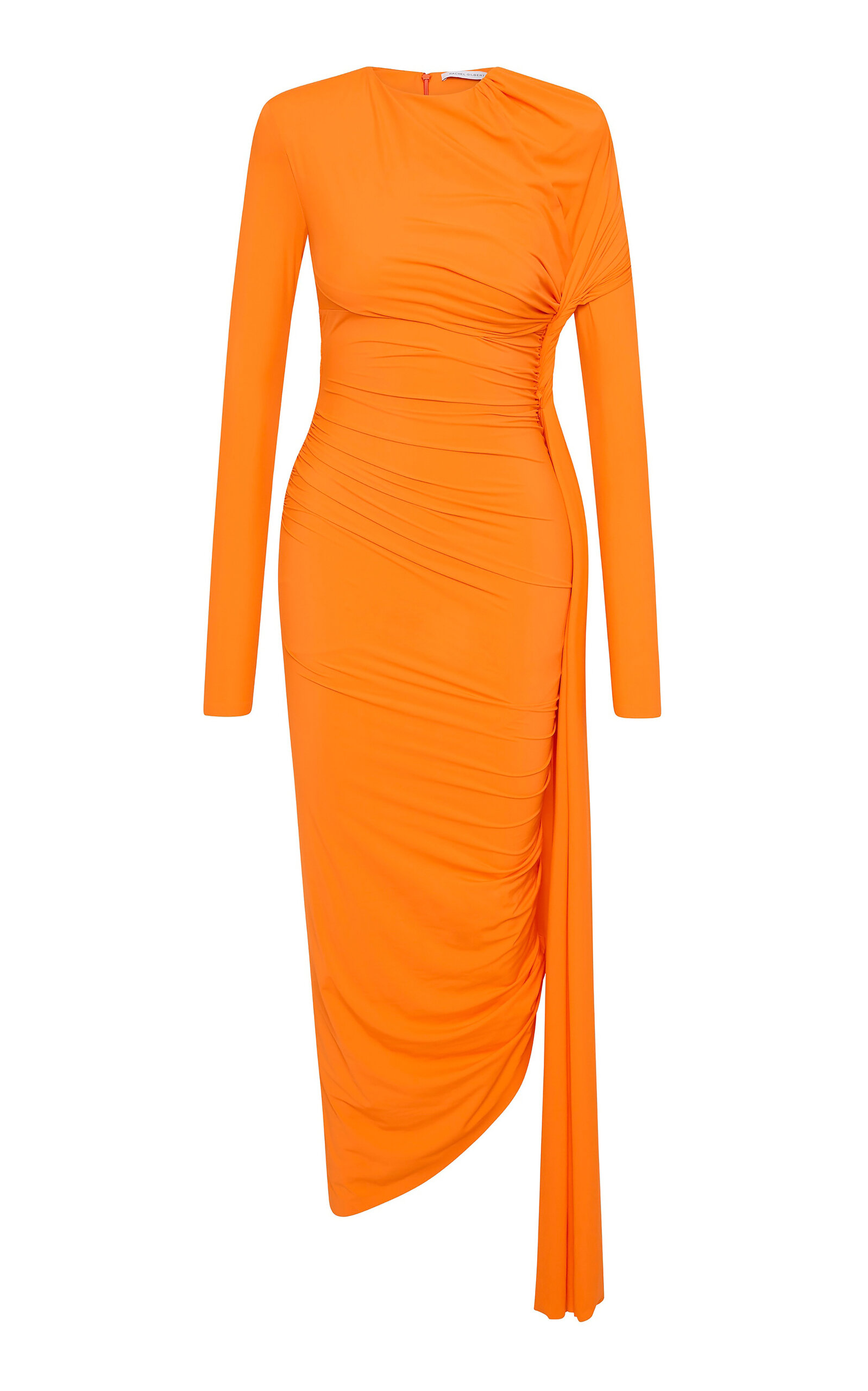 Rachel Gilbert Rico Ruched Dress - Orange