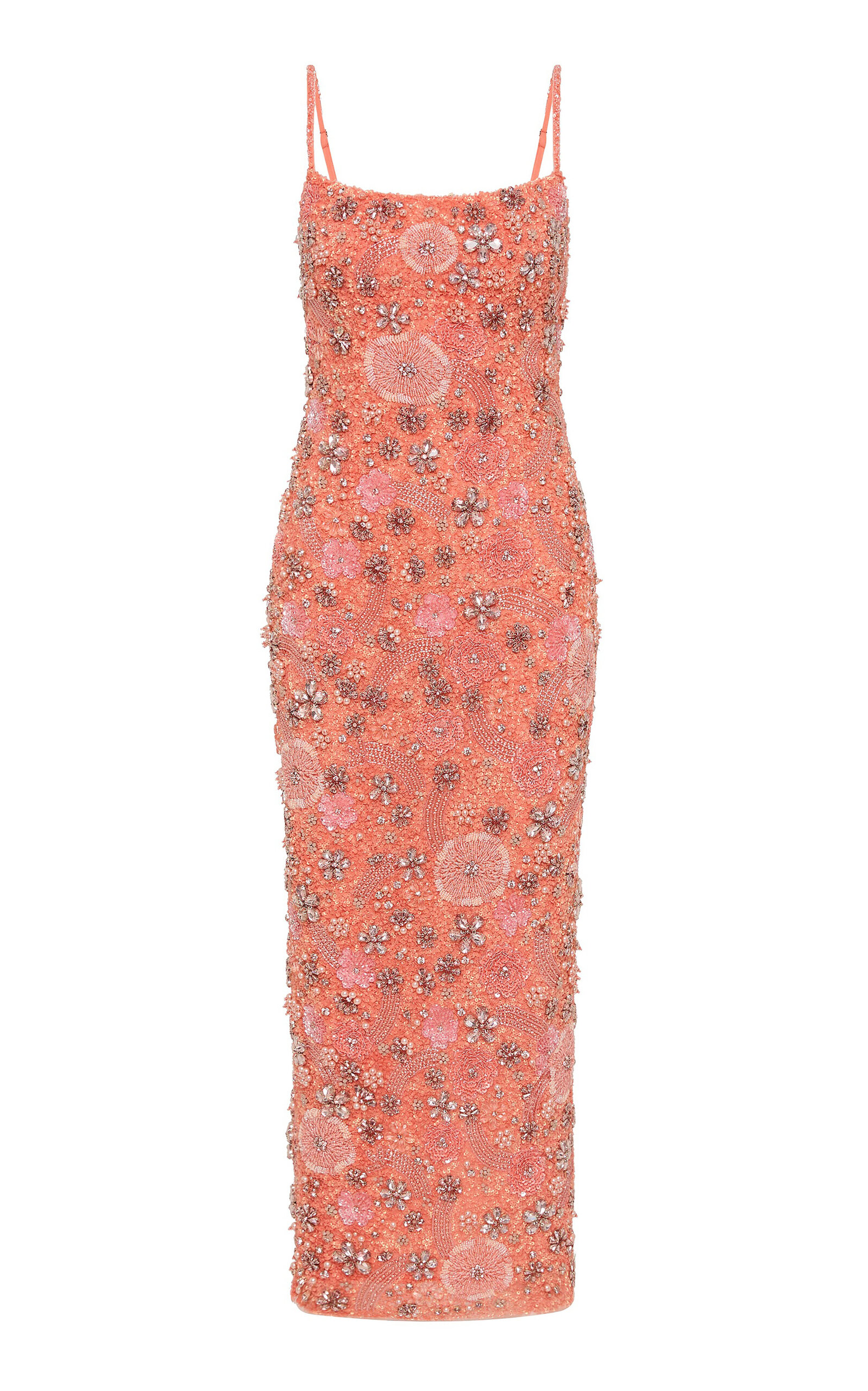 Rachel Gilbert Francesca Floral Embellished Tulle Gown In Pink
