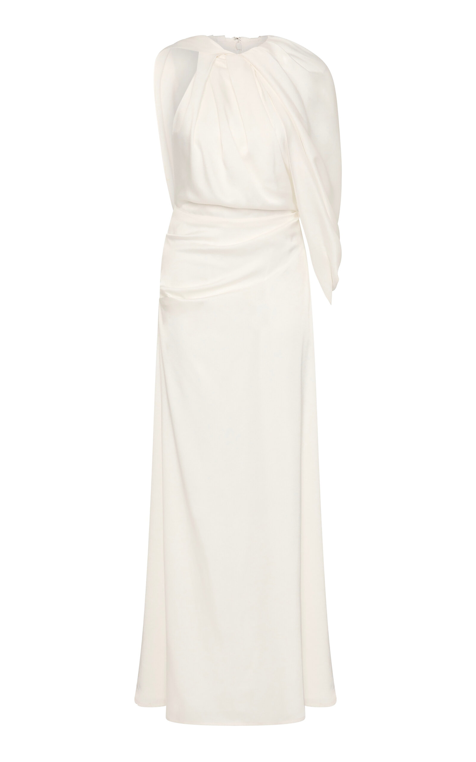 Rachel Gilbert Hallie Draped Halter Gown - White
