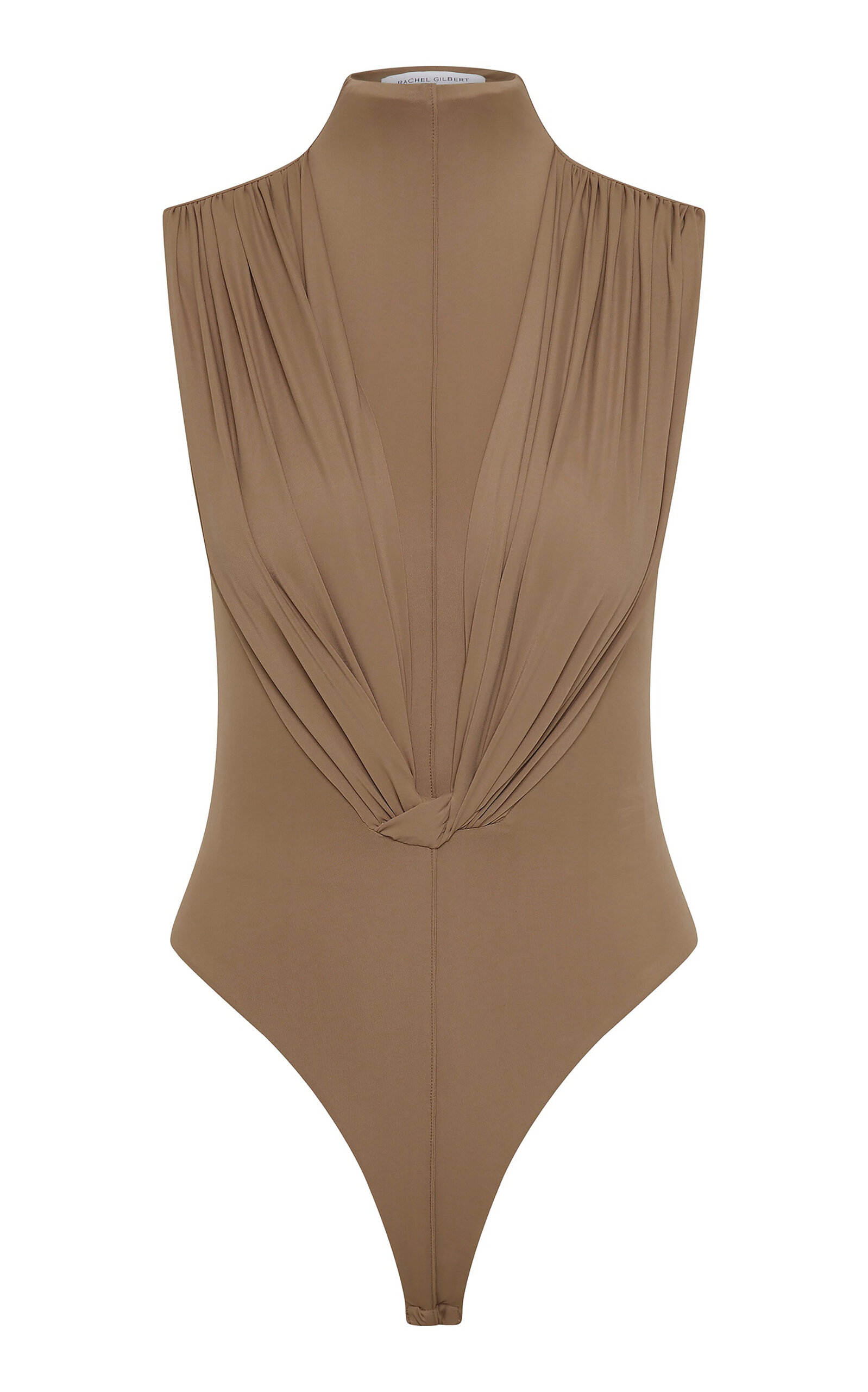 Rachel Gilbert Rico Draped Bodysuit In Brown