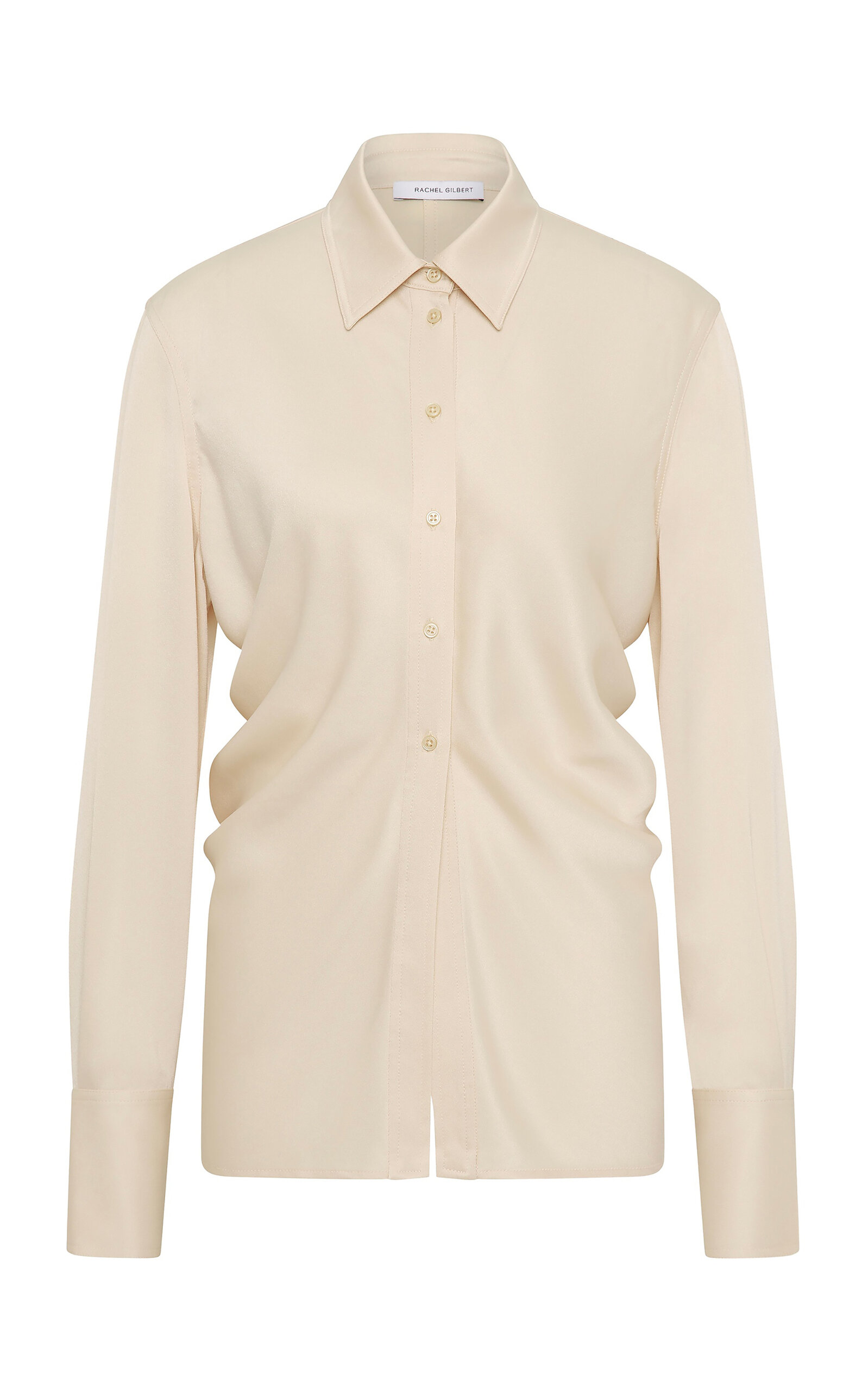 Rachel Gilbert Hallie Satin Shirt In Neutral