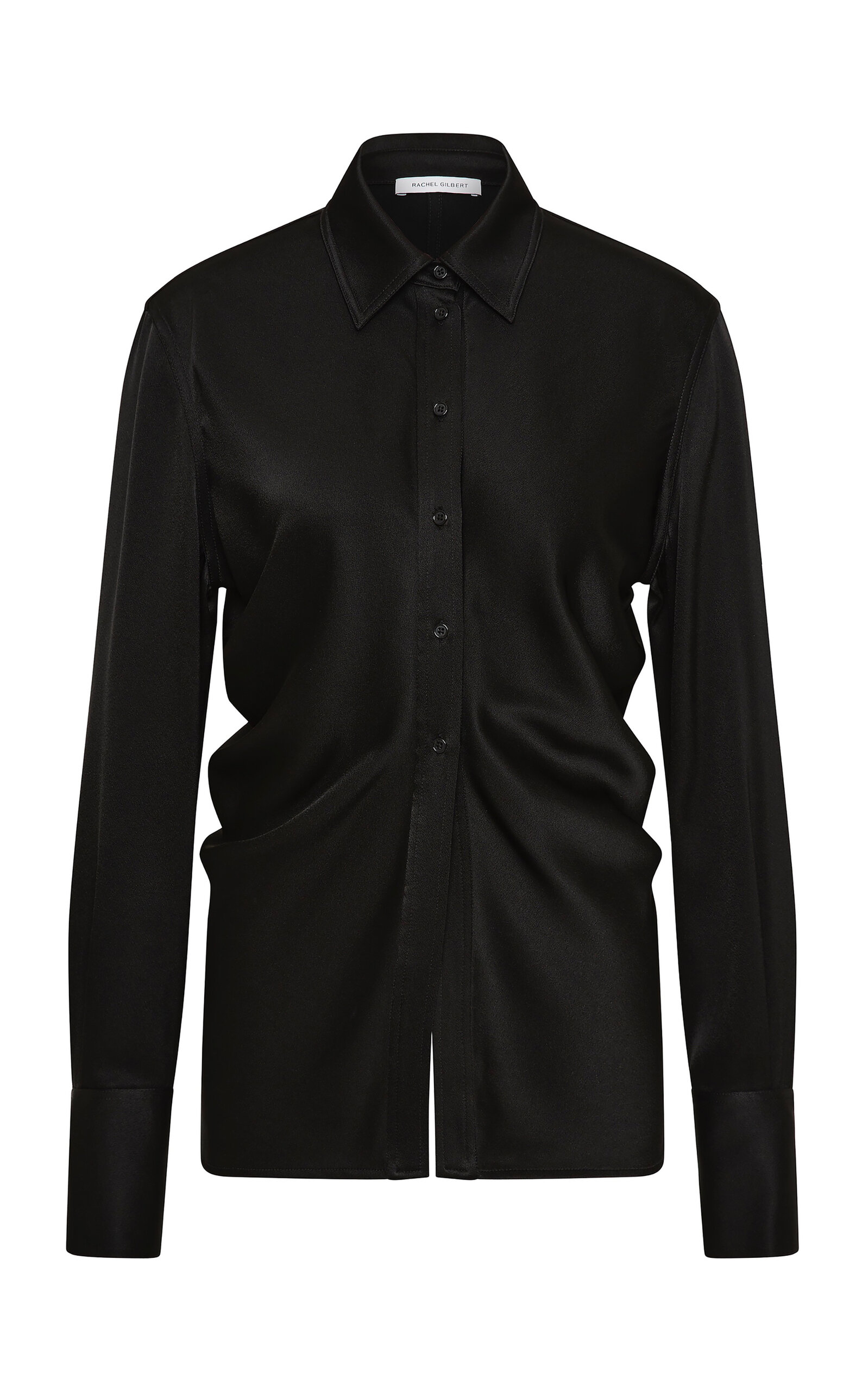 Rachel Gilbert Hallie Satin Shirt In Black