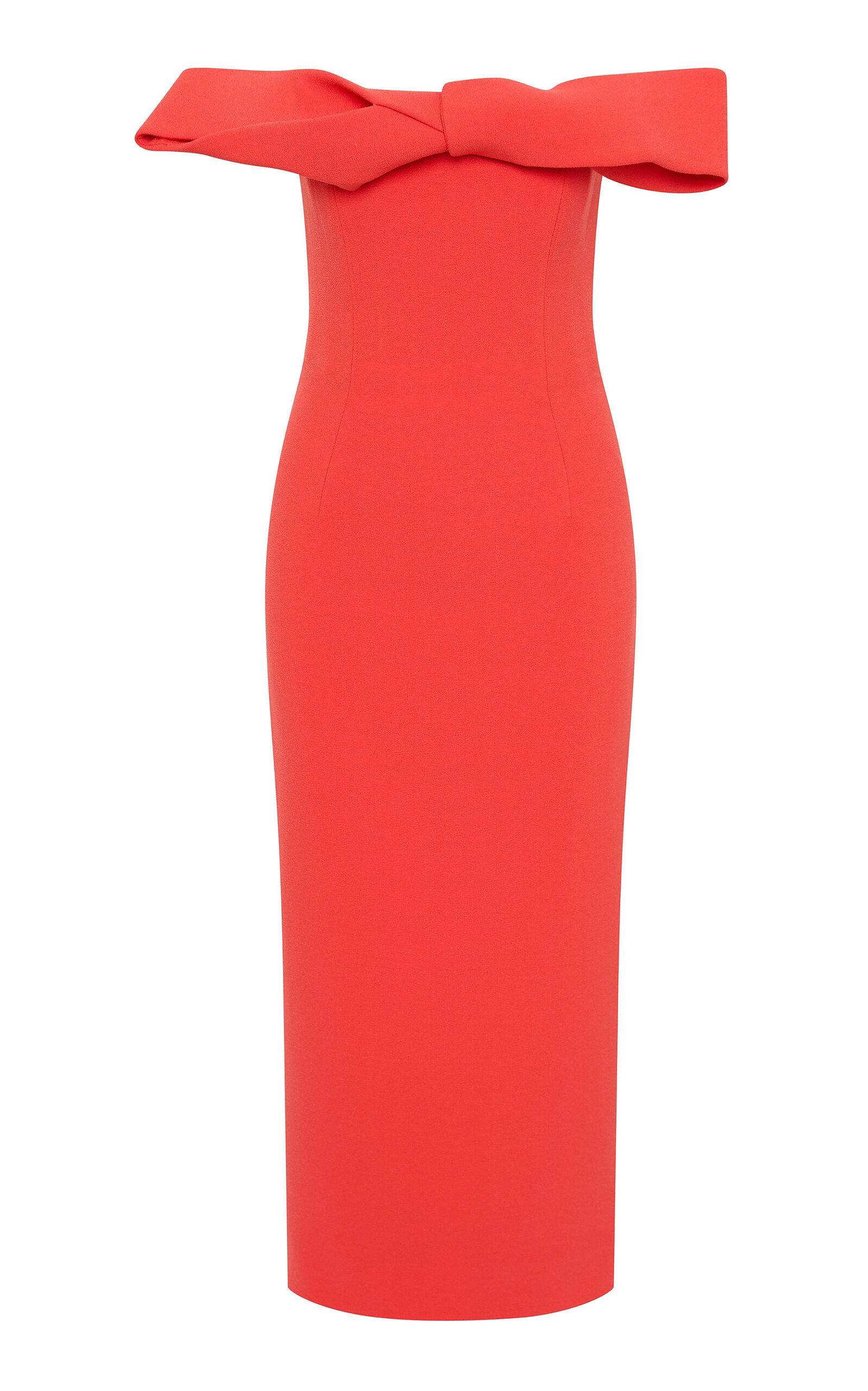 Rachel Gilbert Rydell Off-The-Shoulder Midi Dress - Coral