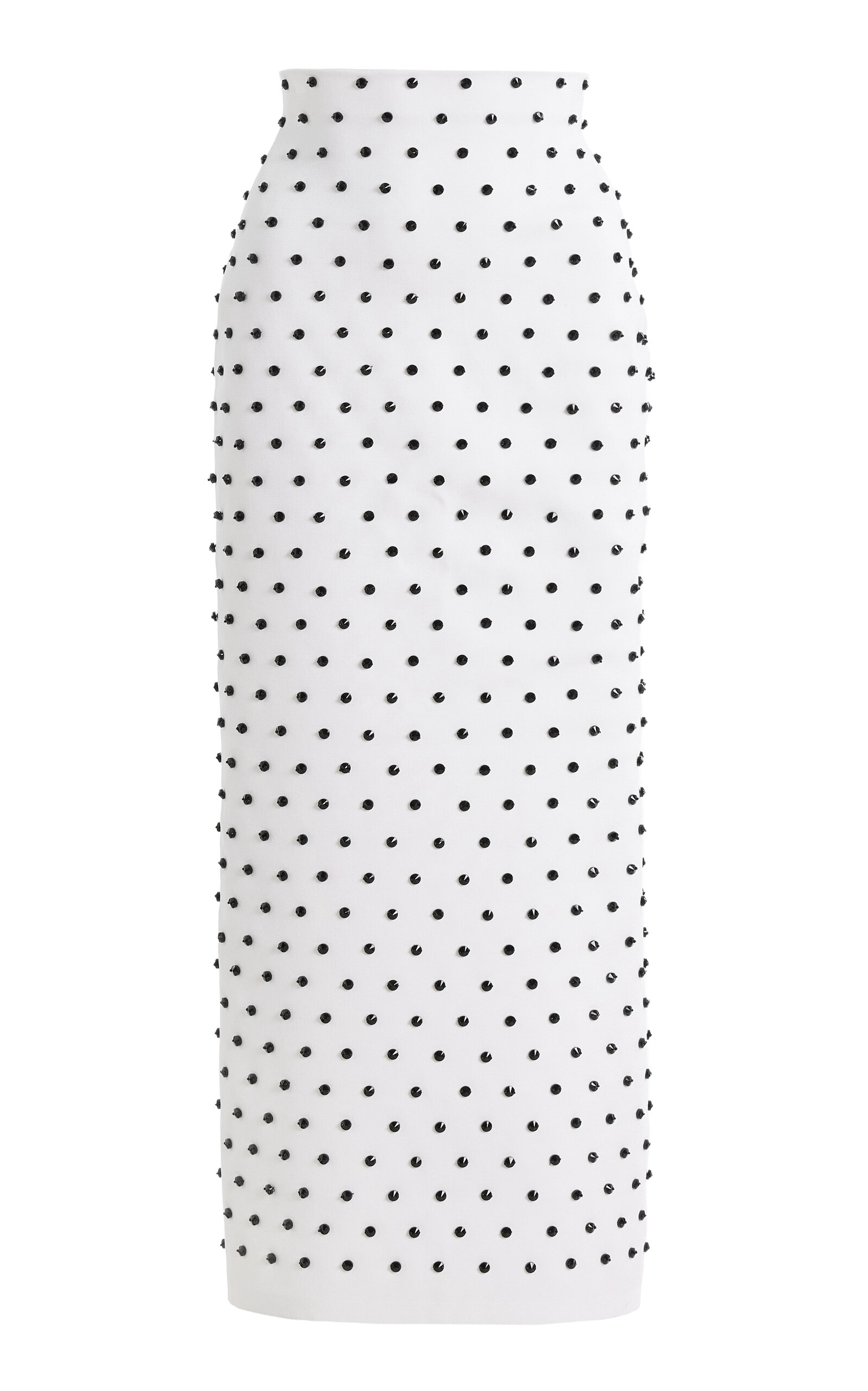 Carolina Herrera - Beaded Knit Midi Pencil Skirt - Black/white - XL - Moda Operandi
