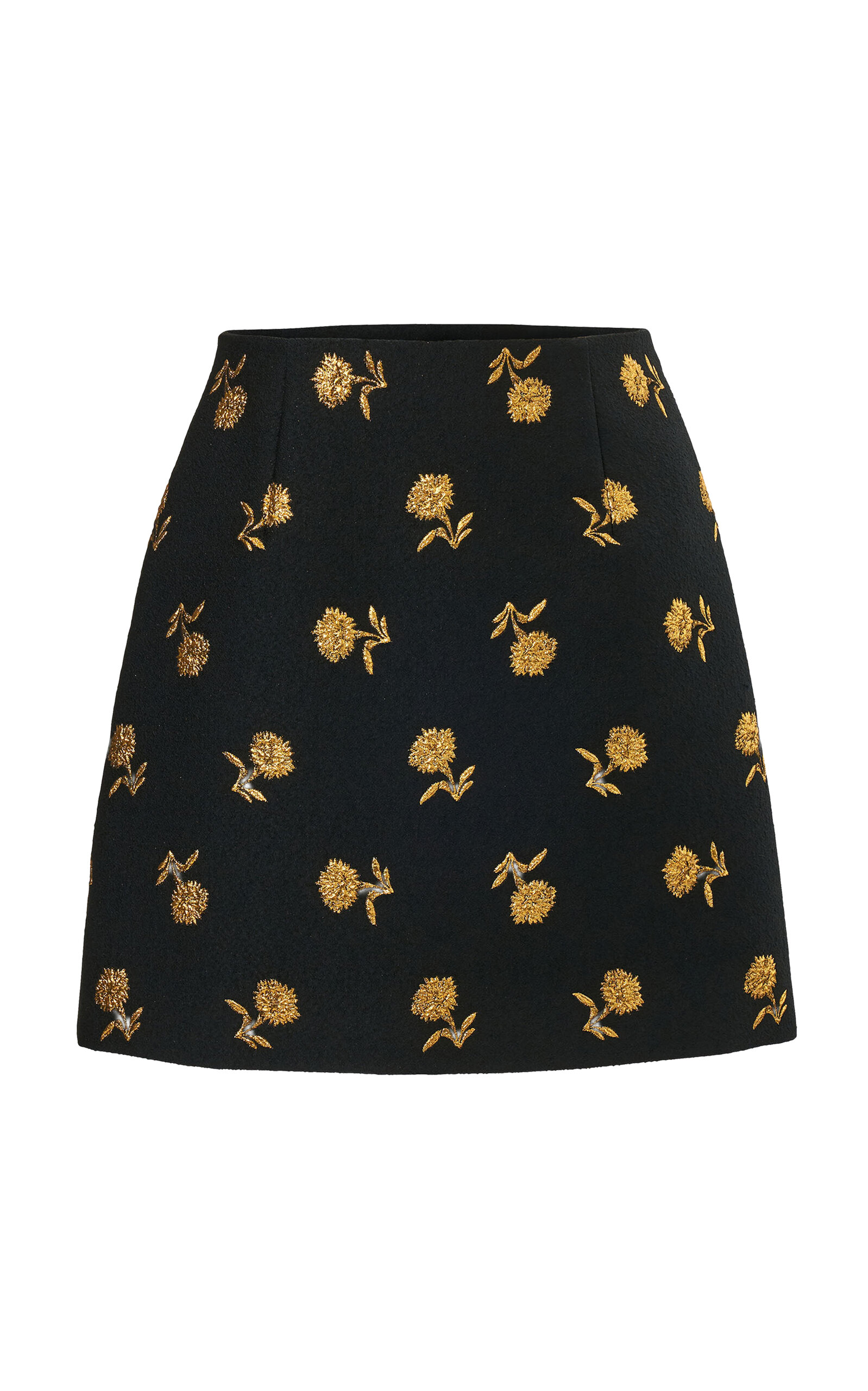 Carolina Herrera Floral Carnation Jacquard Mini Skirt - Black