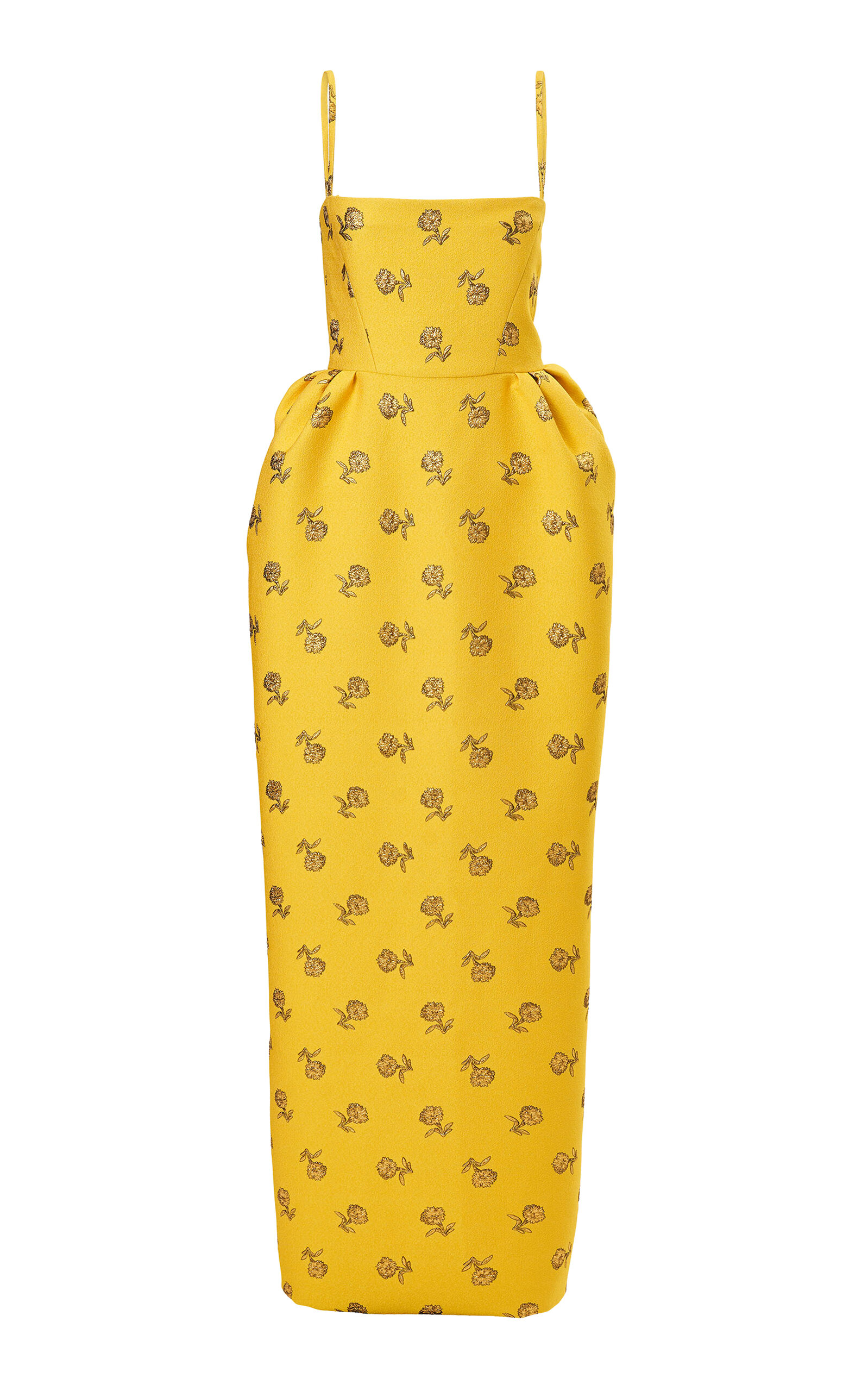 Carolina Herrera Bell-Shaped Carnation Jacquard Gown