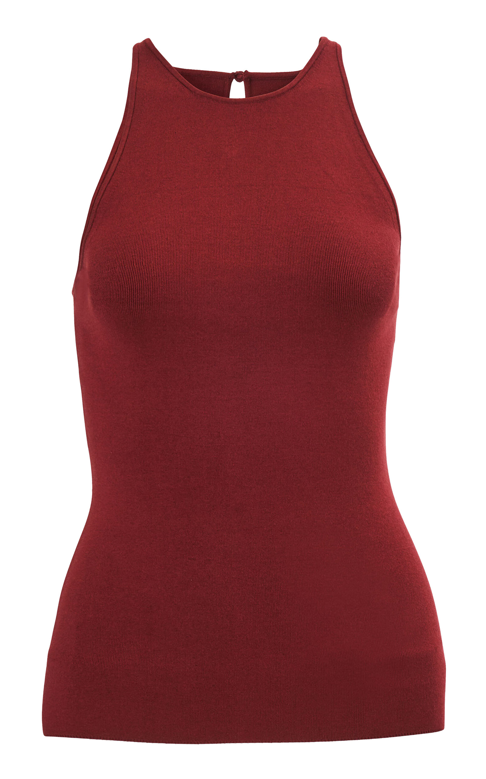 Carolina Herrera Halter Neck Signature Silk Cotton Top In Red