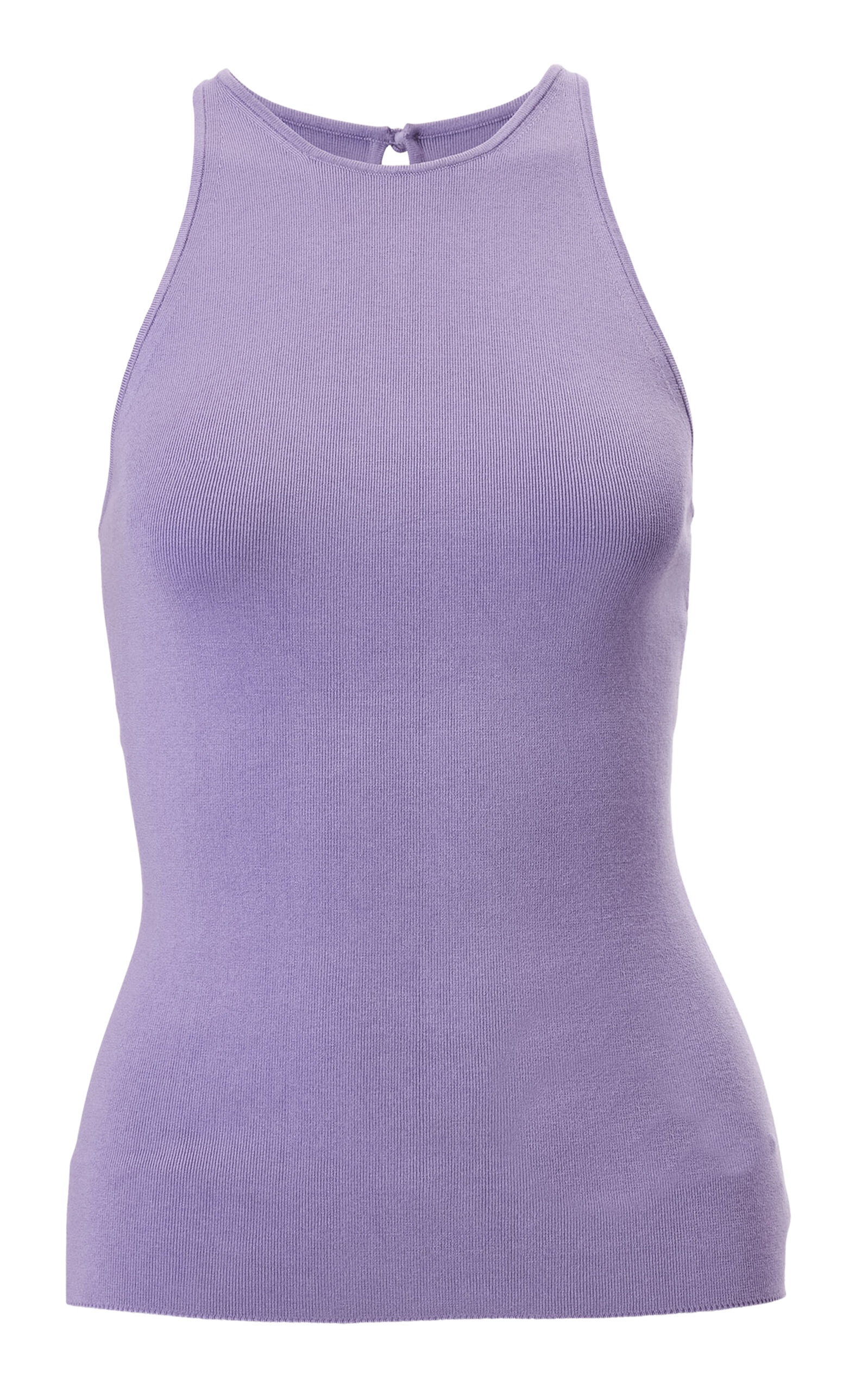 Carolina Herrera Halter Neck Signature Silk Cotton Top In Purple