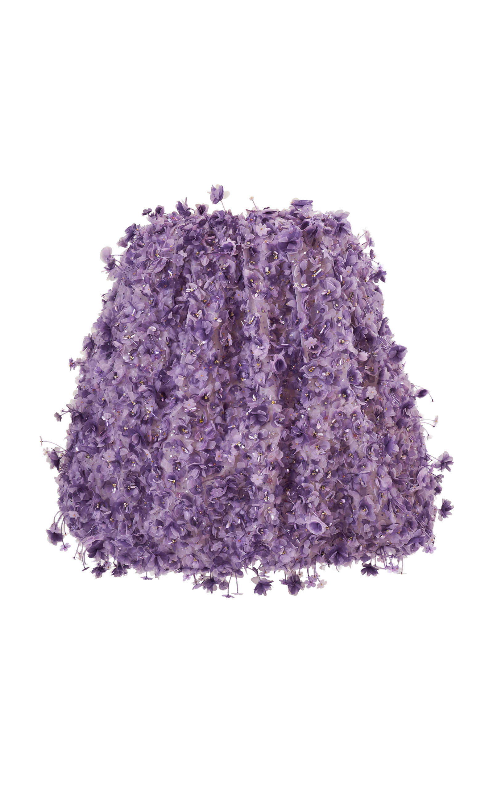 Carolina Herrera 3d-embellished Silk Organza Mini Dress In Purple