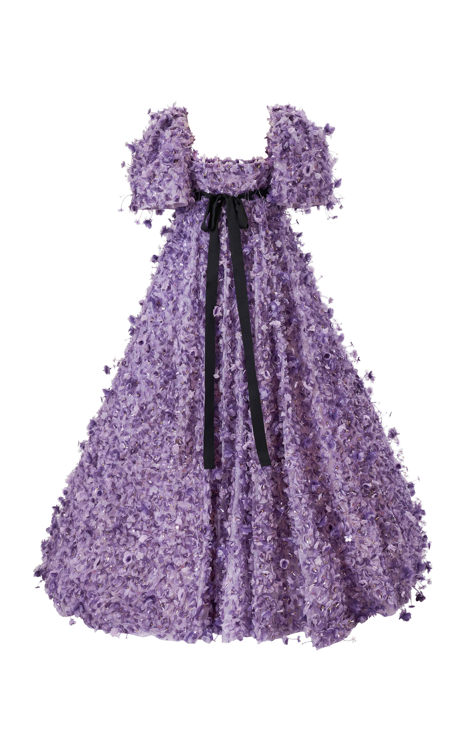 Carolina Herrera 3D-Embellished Silk Organza Gown - Purple