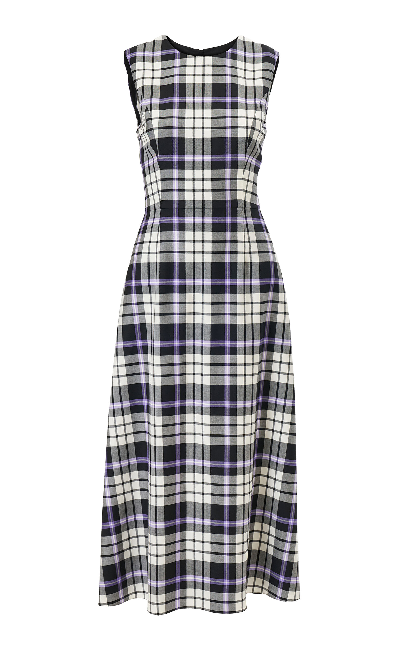Carolina Herrera A-line Check Plaid Stretch-wool Dress In Multi