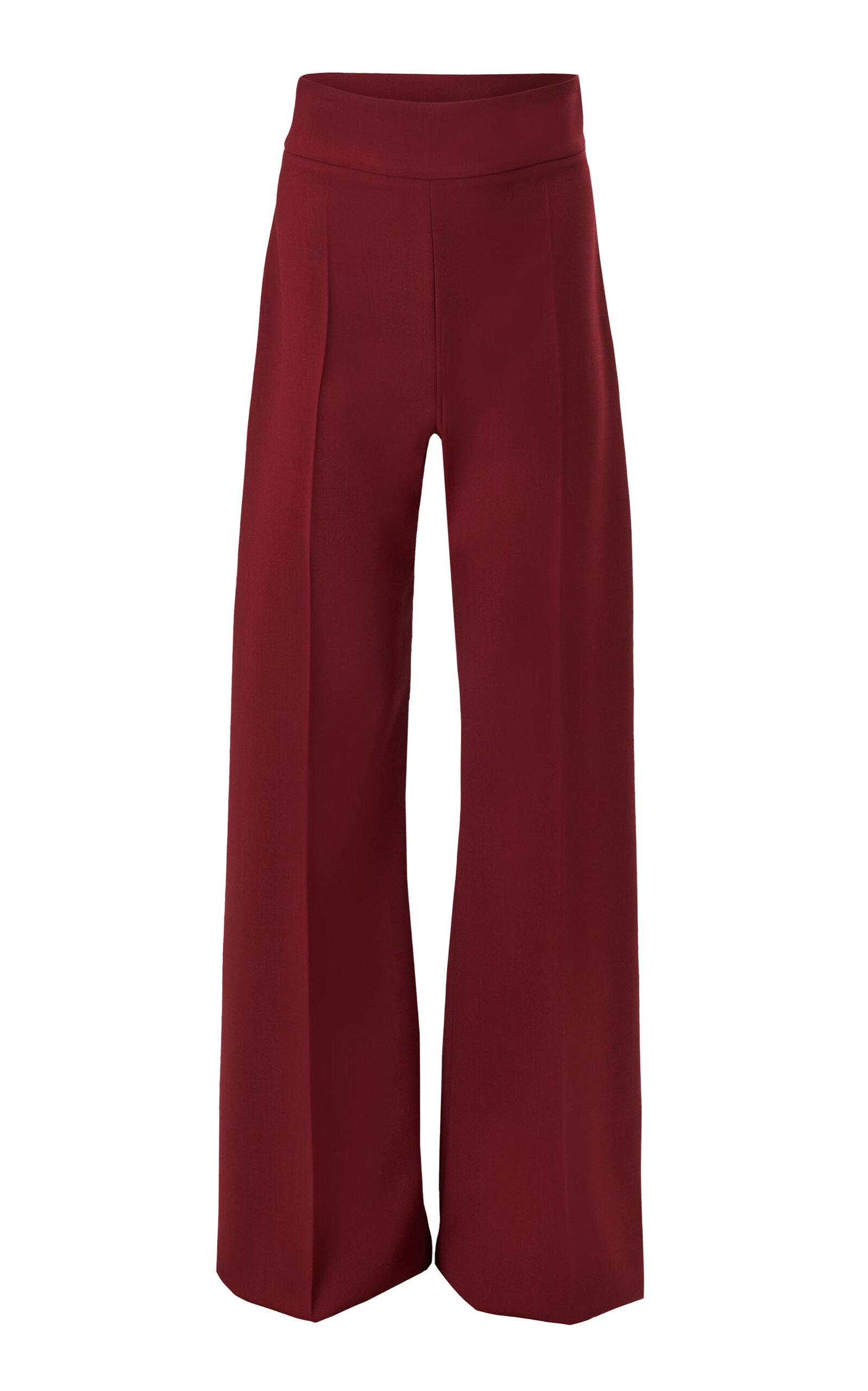 Carolina Herrera High-rise Bi-stretch Wool Tailored Wide-leg Pants In Brown