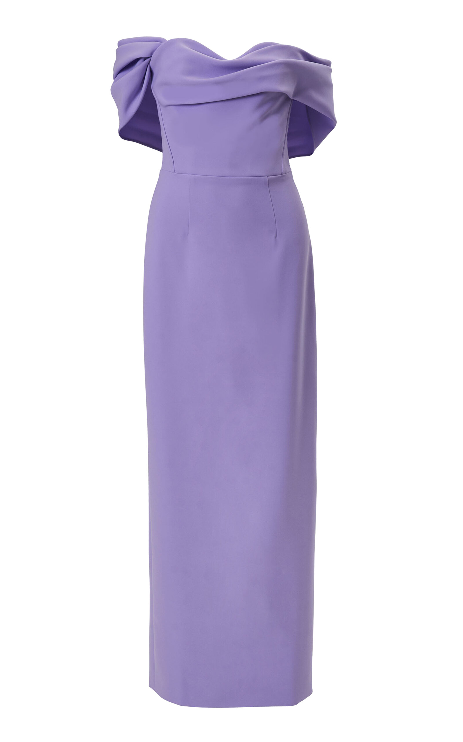 Carolina Herrera Off-The-Shoulder Stretch Fluid Crepe Gown - Purple