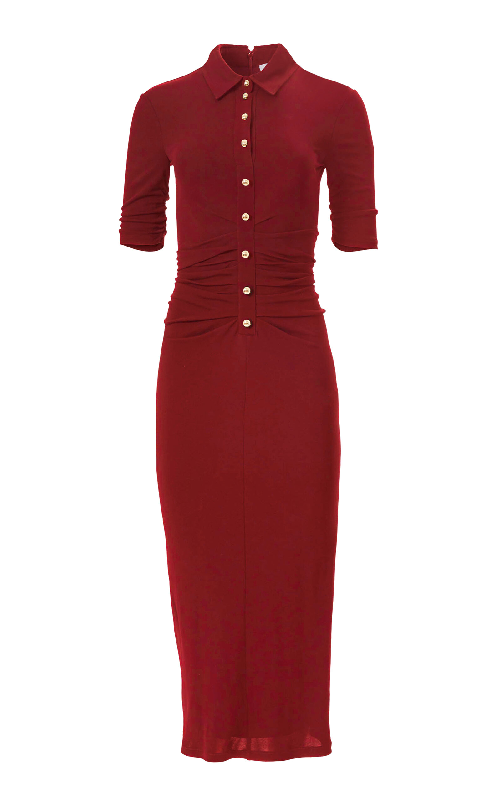 Carolina Herrera Polo Matte Jersey Midi Dress - Red - XXL