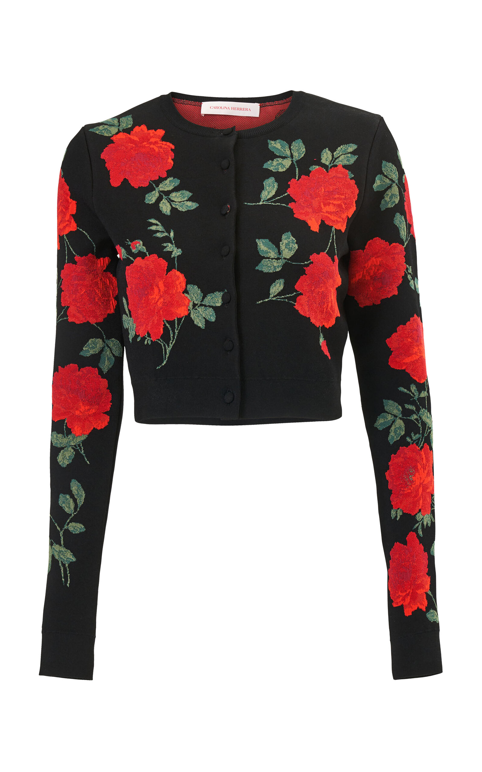 Carolina Herrera Floral Patterned Jacquard Cardigan In Multi