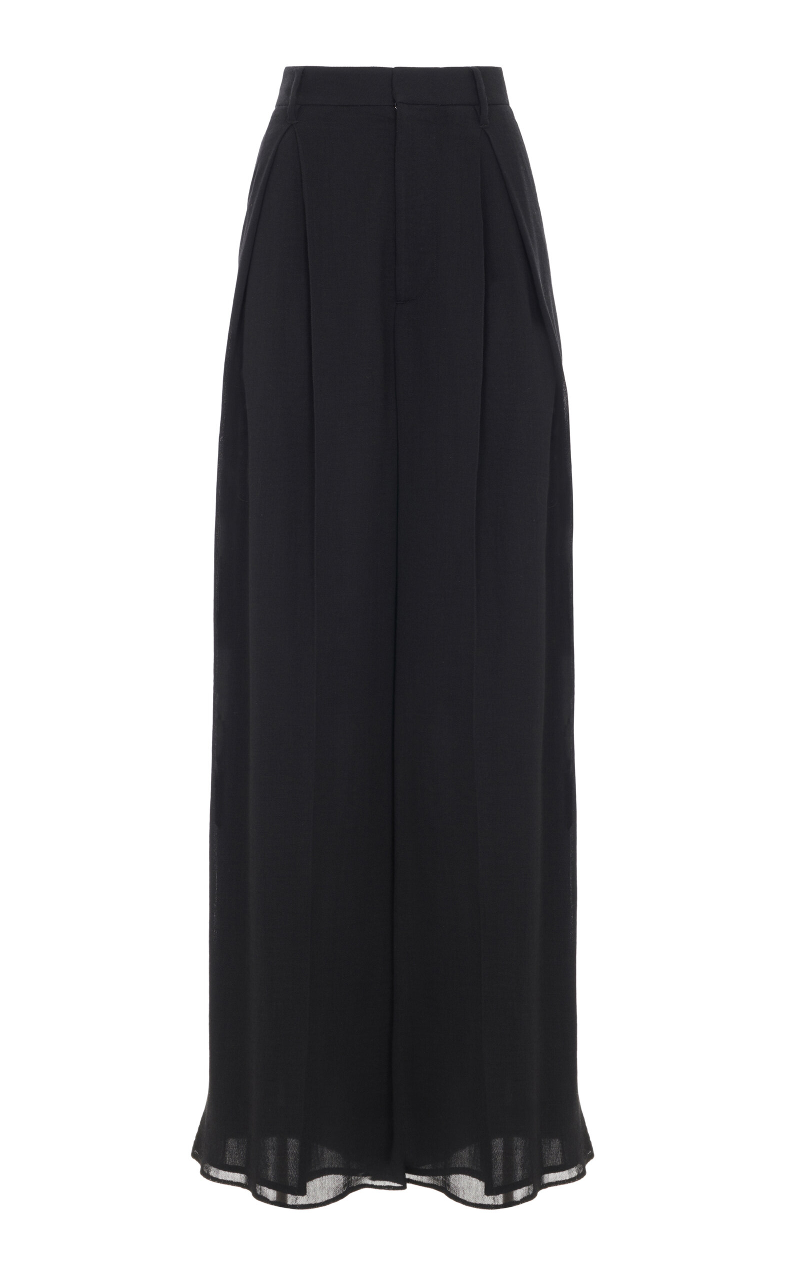 Ralph Lauren Kelsie Wool Wide-Leg Pants - Black