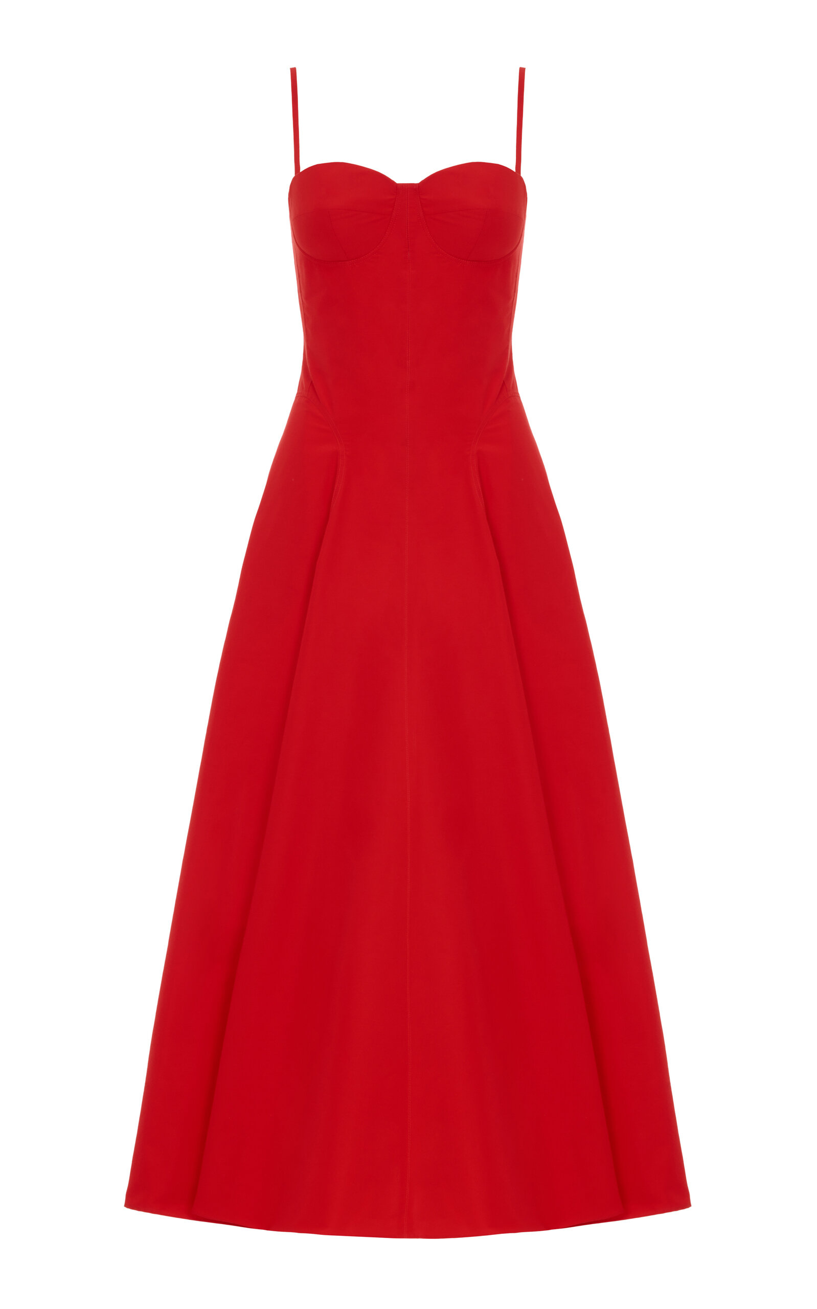 Ralph Lauren Marigot Cotton-Blend Bustier Midi Dress - Red