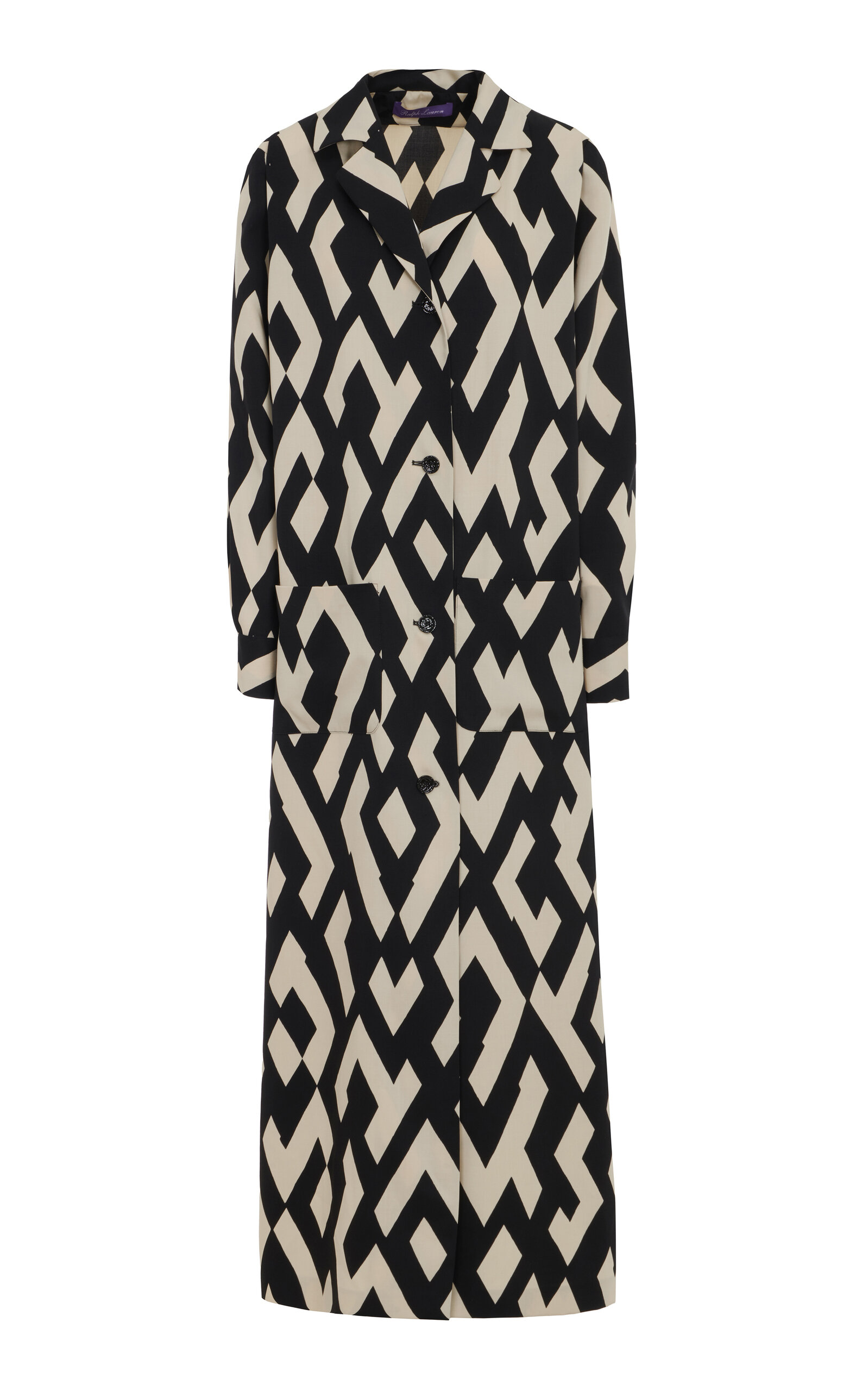 Ralph Lauren Nessa Long Wool Coat - Print