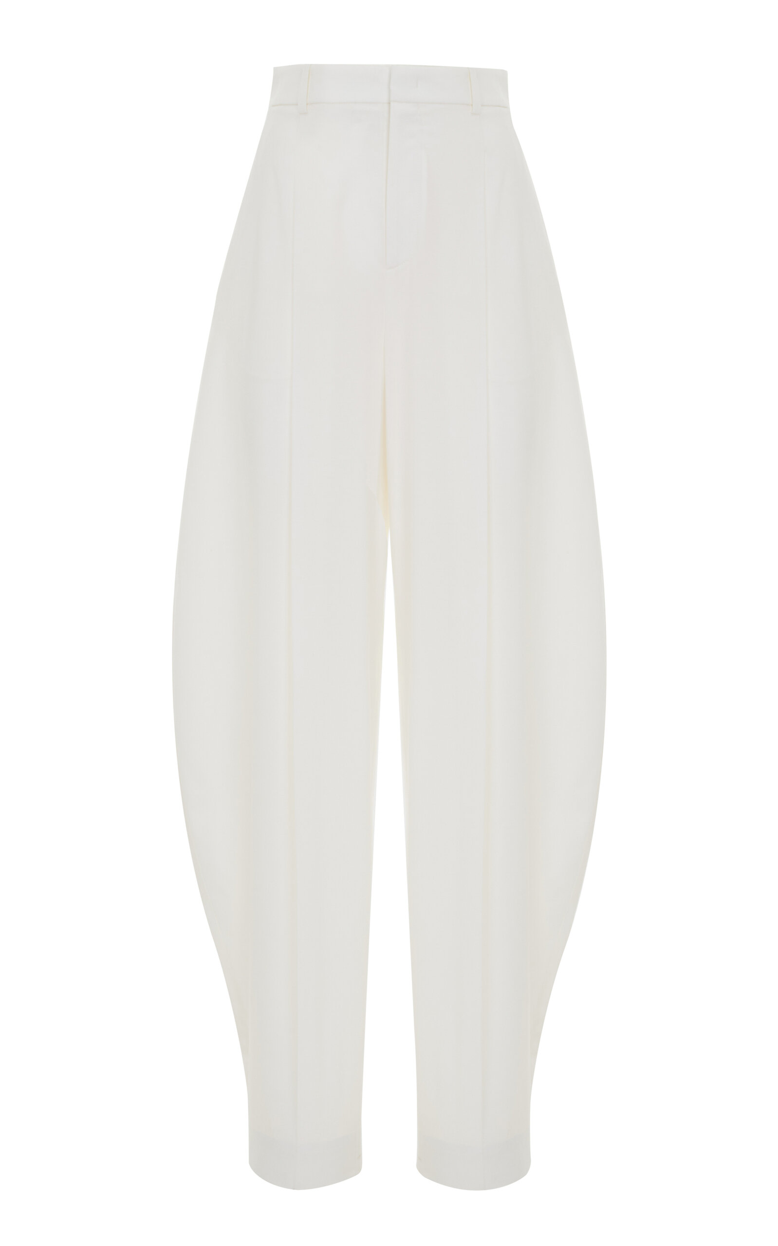Ralph Lauren Harlo Stretch Wool-Blend Wide-Leg Pants - White