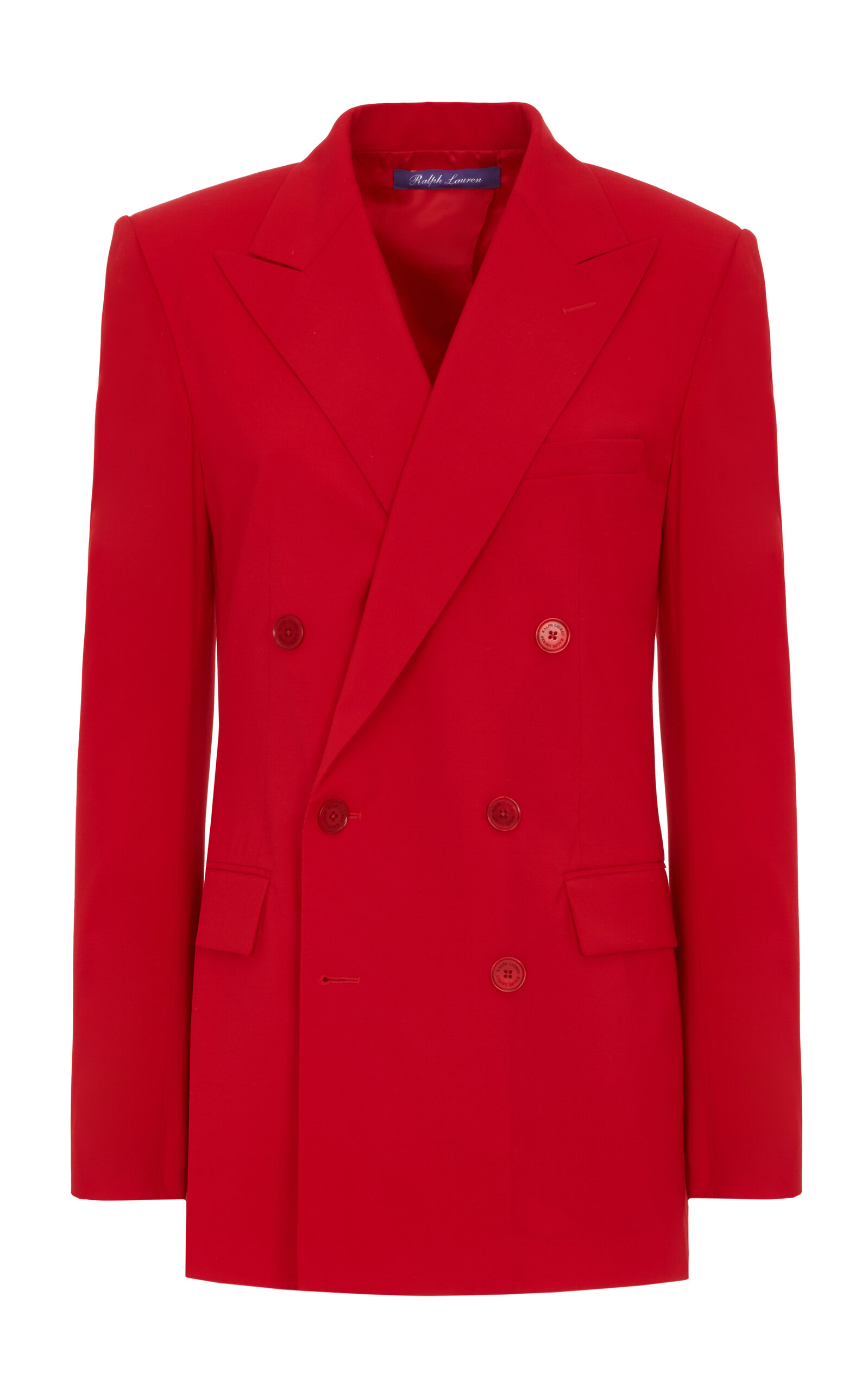 Ralph Lauren Ramona Stretch Wool-Blend Double-Breasted Blazer - Red